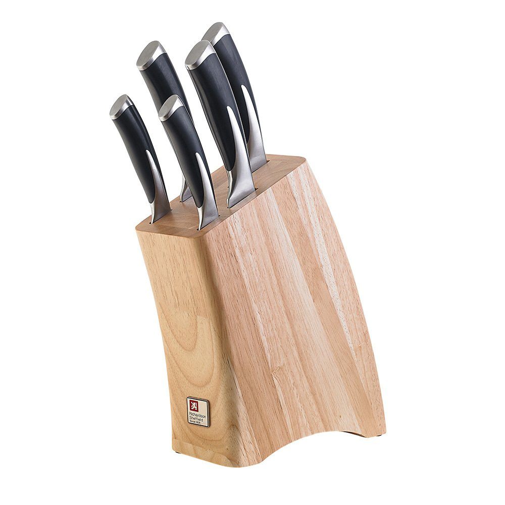 Richardson Sheffield Messerblock KYU, Bambus, Klinge aus s/s 430, schwarz inklusive 5 Messer