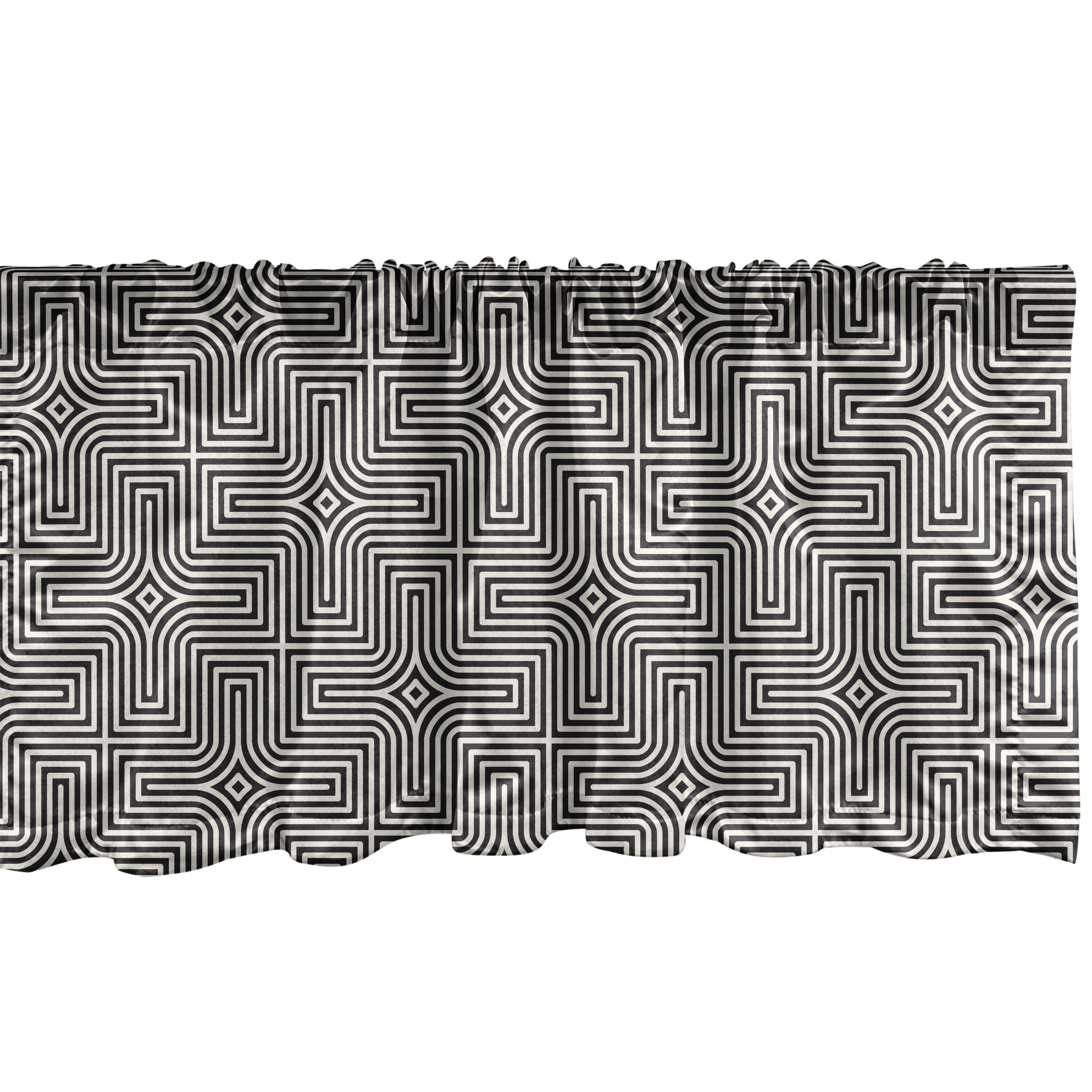 geometrische Scheibengardine Dekor Stangentasche, mit Folge Schlafzimmer Abakuhaus, Moderne Küche Abstrakt Vorhang Volant Microfaser, für gewonnen