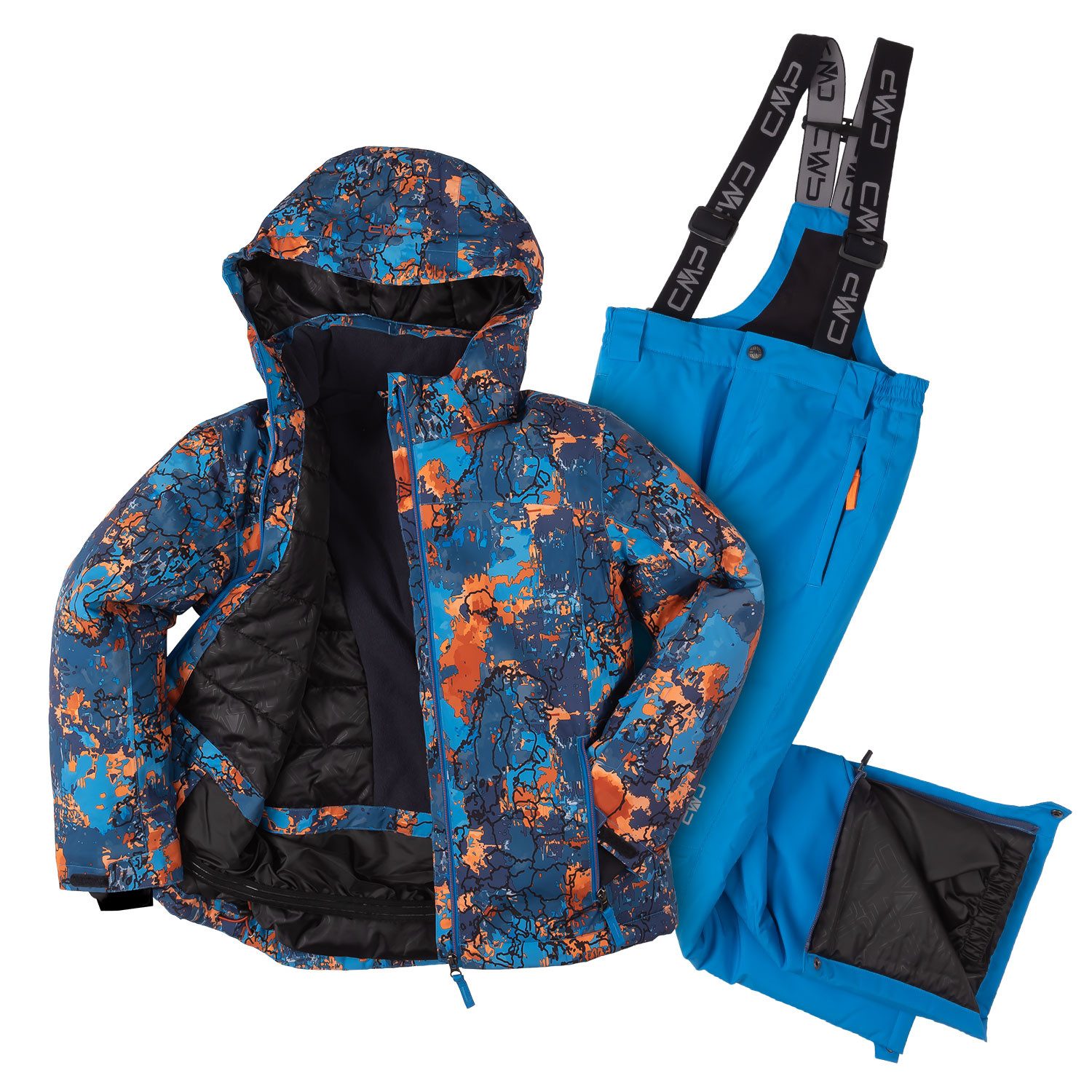 CMP Skianzug Jungen Skijacke + Skihose, wasserdicht - winddicht - atmungsaktiv - mit Schneefang