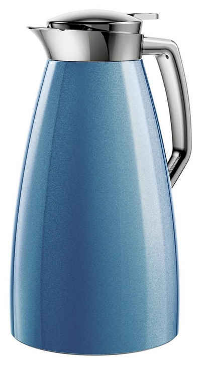 Emsa Isolierkanne PLAZA, Isolierkanne, Blau, 1 Liter, Auslaufsicher