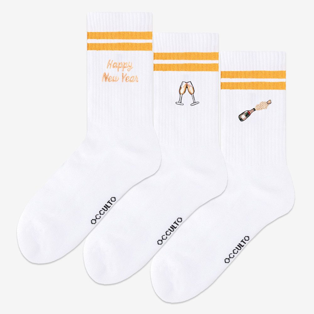 OCCULTO Tennissocken Damen & Herren Motiv Tennissocken 3er Pack (Modell: Rio) (3-Paar)