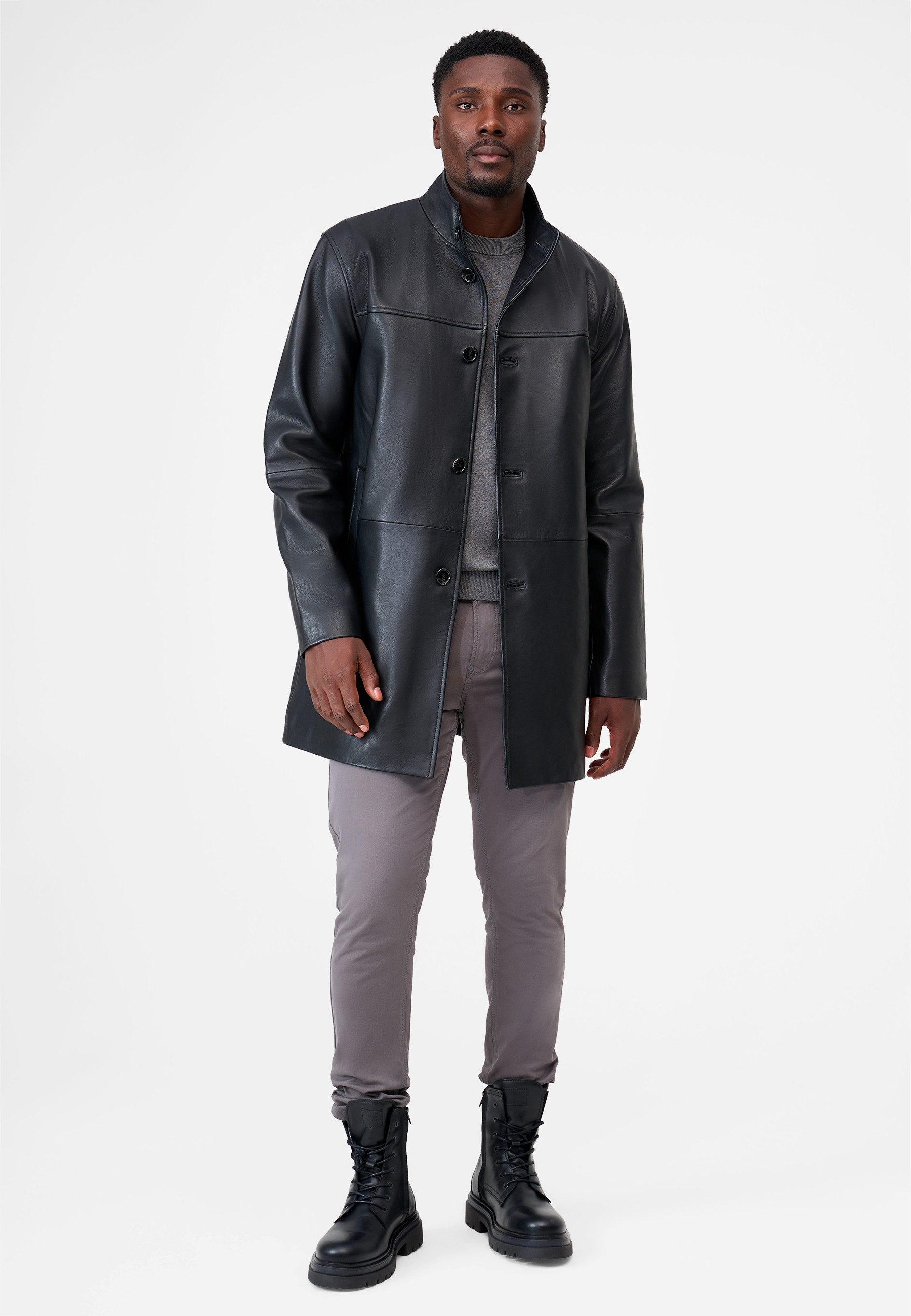 RICANO Ledermantel Sergio 100 % feinstes Lamm Nappa Leder