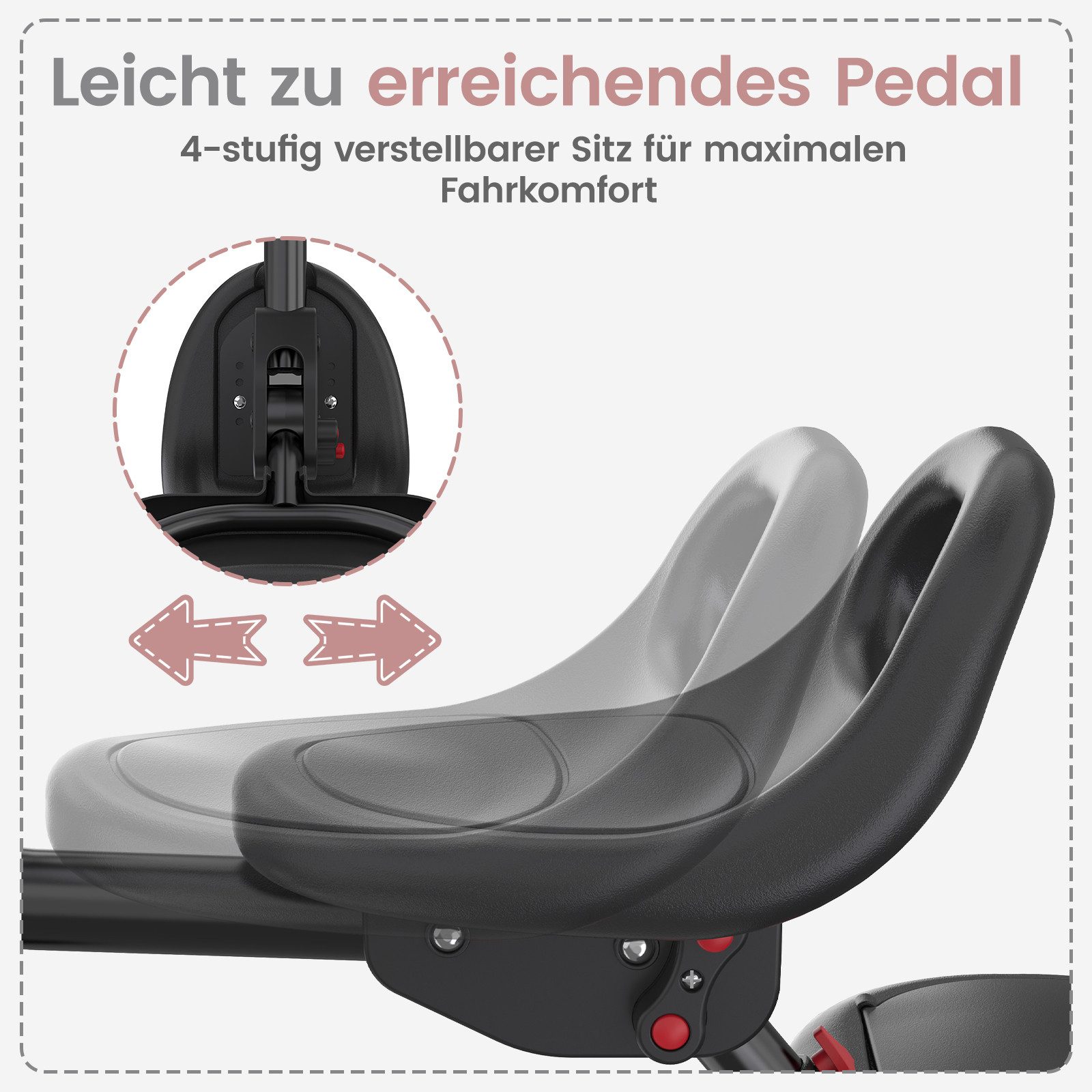 besrey Dreirad Dreirad Kinderdreirad Kinderfahrrad mit Spielkorb, Klingel, Mit Fahrradklingel und Korb, Kippfreies Design,Fahr- und Klappmodus