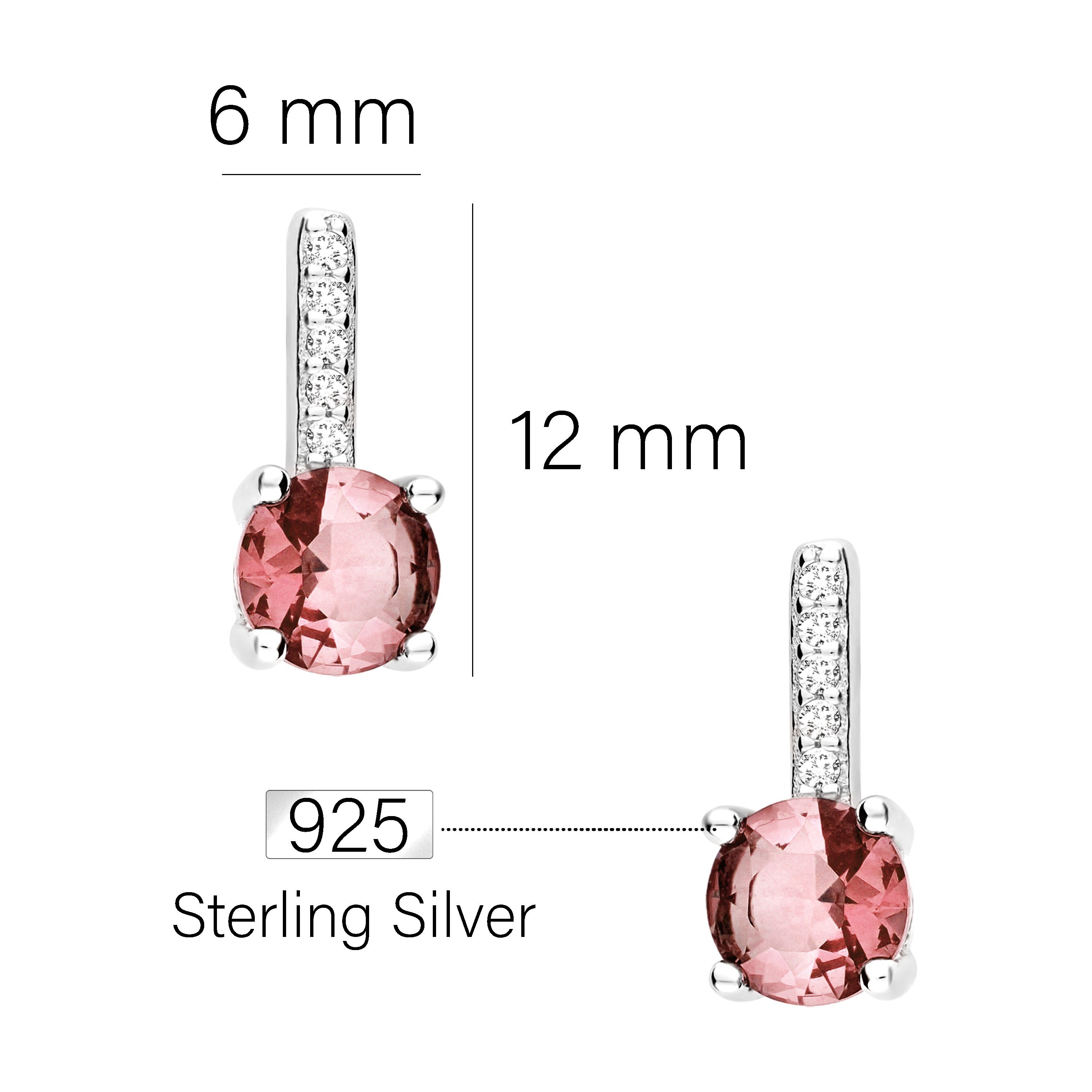 rot 925 silber Sofia Milani Silber Damen Schmuck Zirkonia, Ohrstecker / Paar