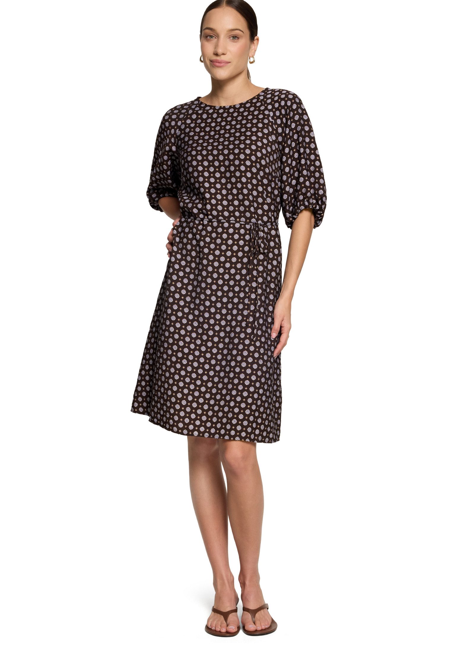 Zero Druckkleid Damen mit Bindegürtel Material