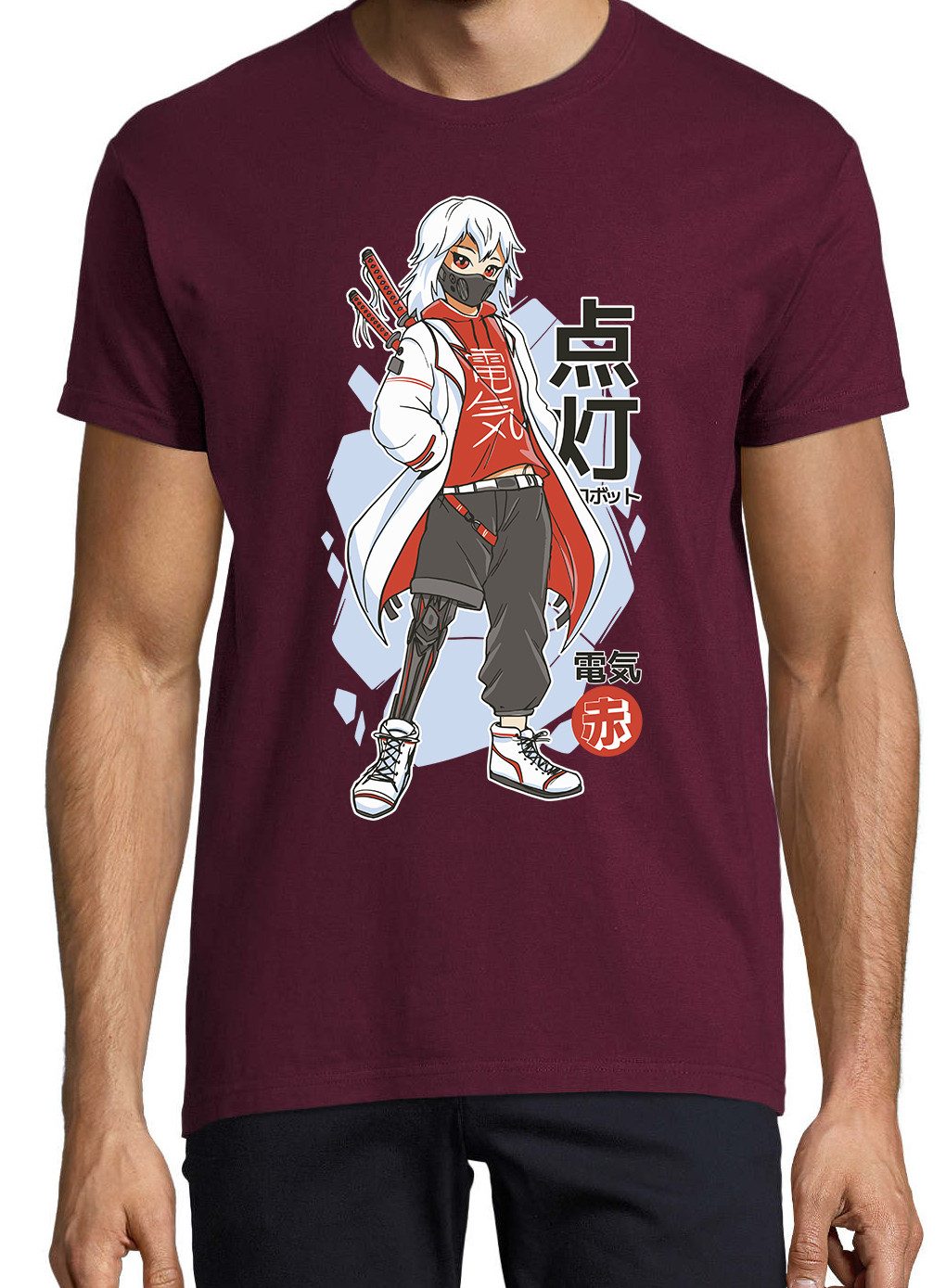 Print-Shirt Techwear Anime Herren T-Shirt