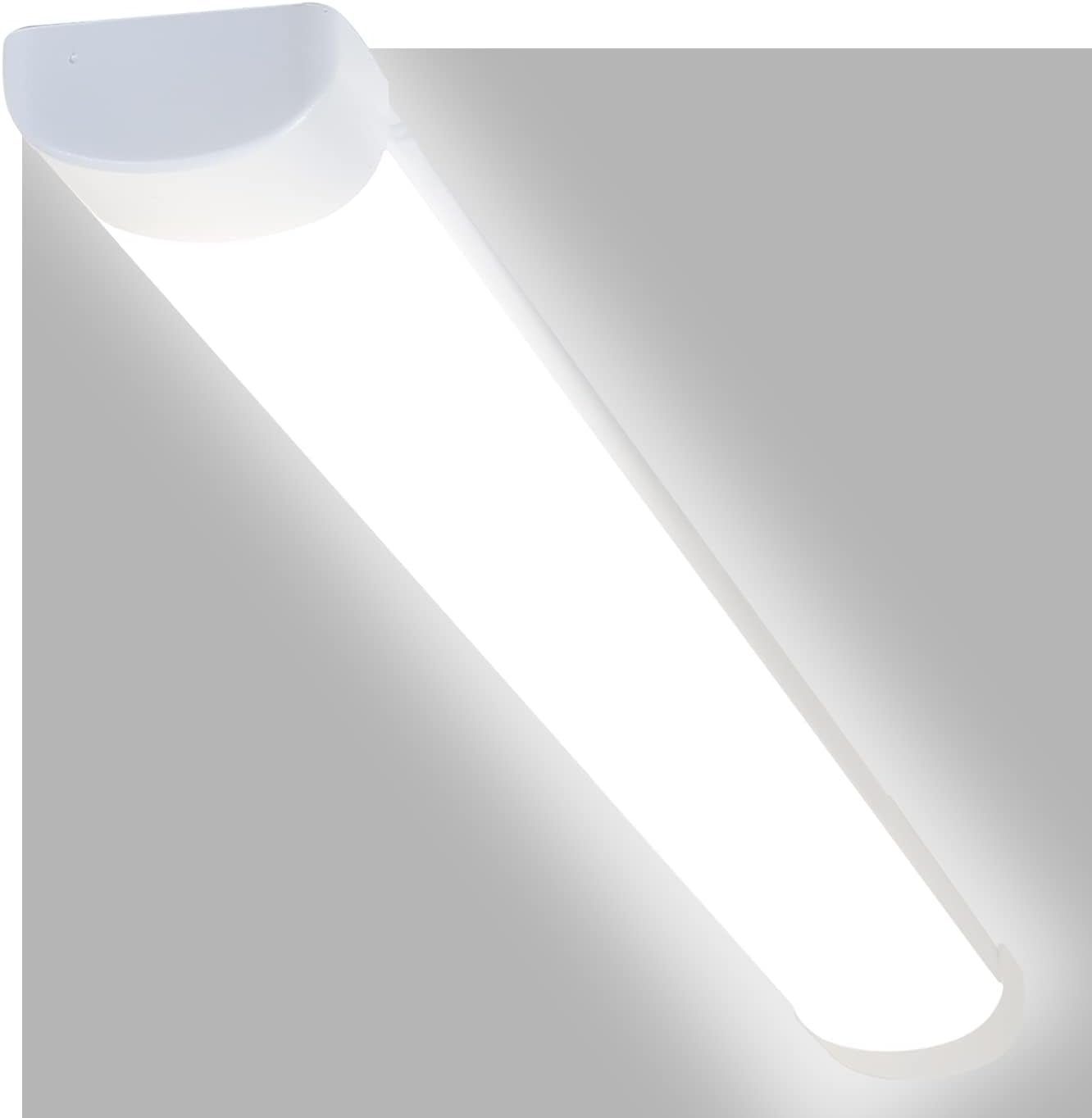 Nettlife LED Deckenleuchte Feuchtraumleuchte LED Werkstattlampe IP65  Wasserfest Kellerlampe, IP40 Wasserdicht, LED fest integriert, Neutralweiß,  für Küche Wohnzimer Büro Warenhaus Flur Garage Esszimmer, 24W, 90CM