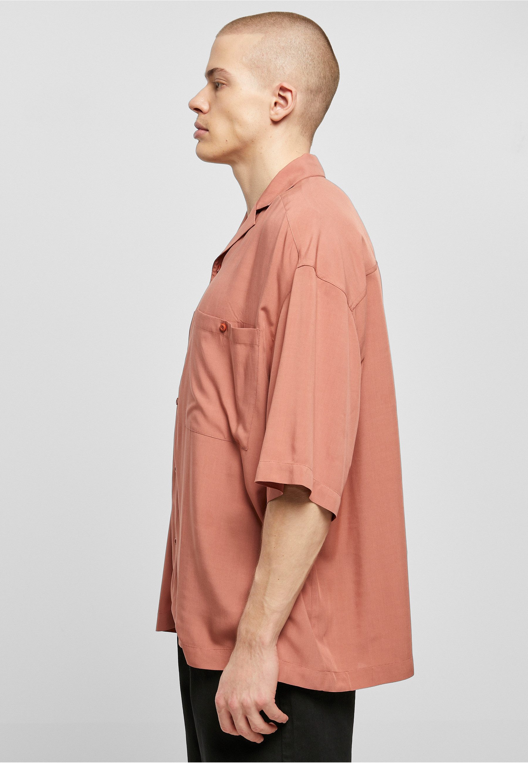 URBAN CLASSICS Langarmhemd Urban Classics Herren Oversized Resort Shirt (1-tlg)