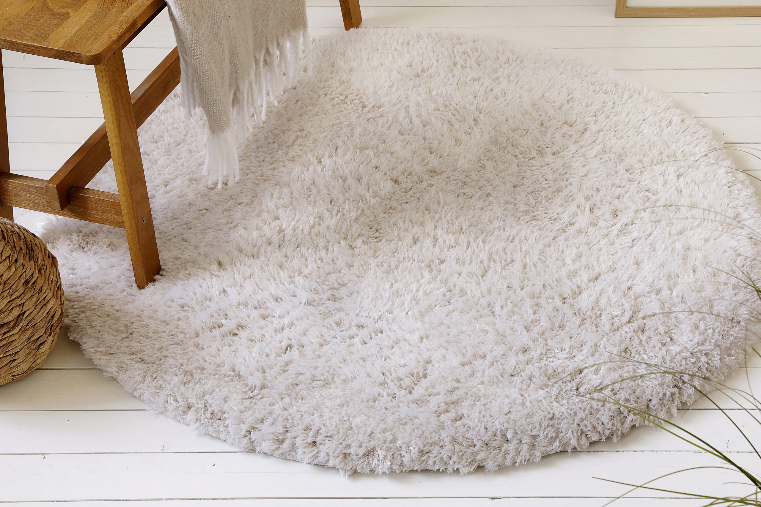 OTTO home Hochflor-Teppich Josetta, rund, Höhe: 50 mm, Langflor, Shaggy, dichter weicher Hochflor, uni farben, Wohnzimmer