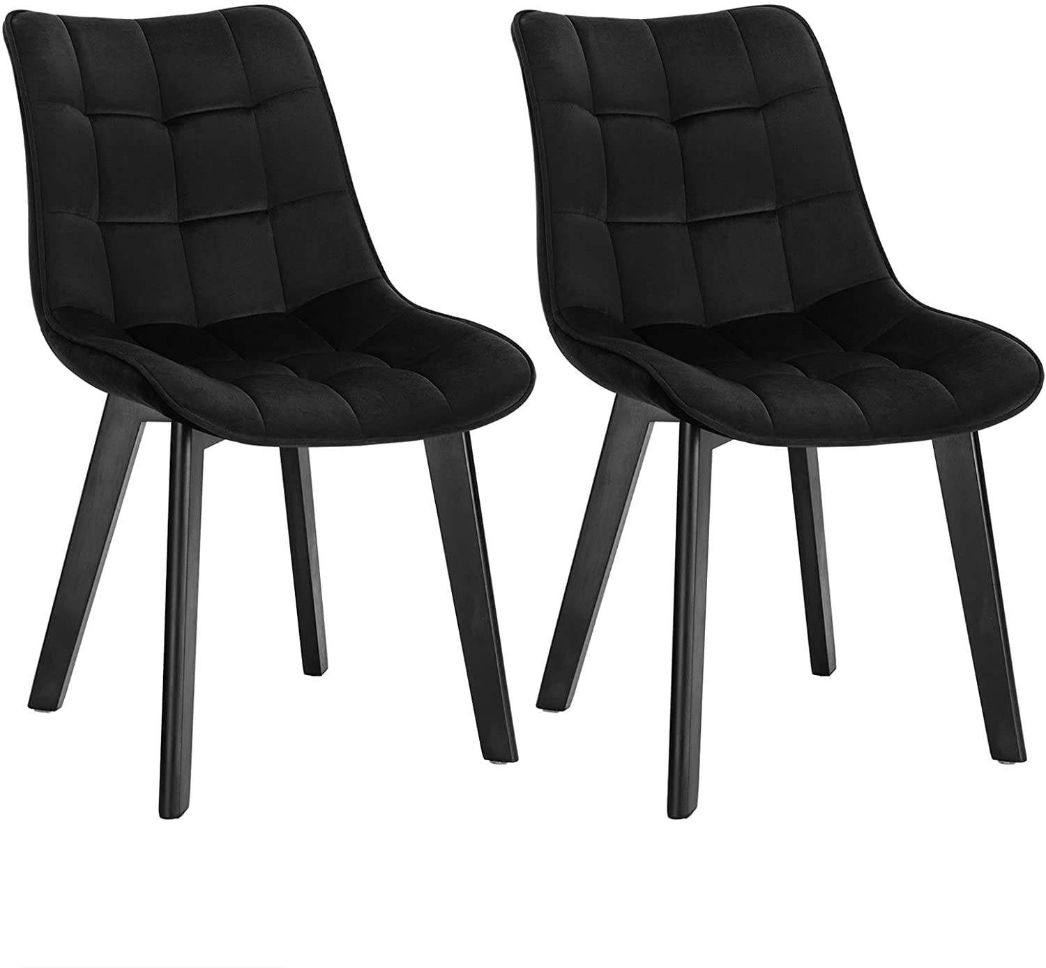 EUGAD Esszimmerstuhl (2 St), Rückenlehne, Weich Samt und schwarze Holzbeine günstig online kaufen