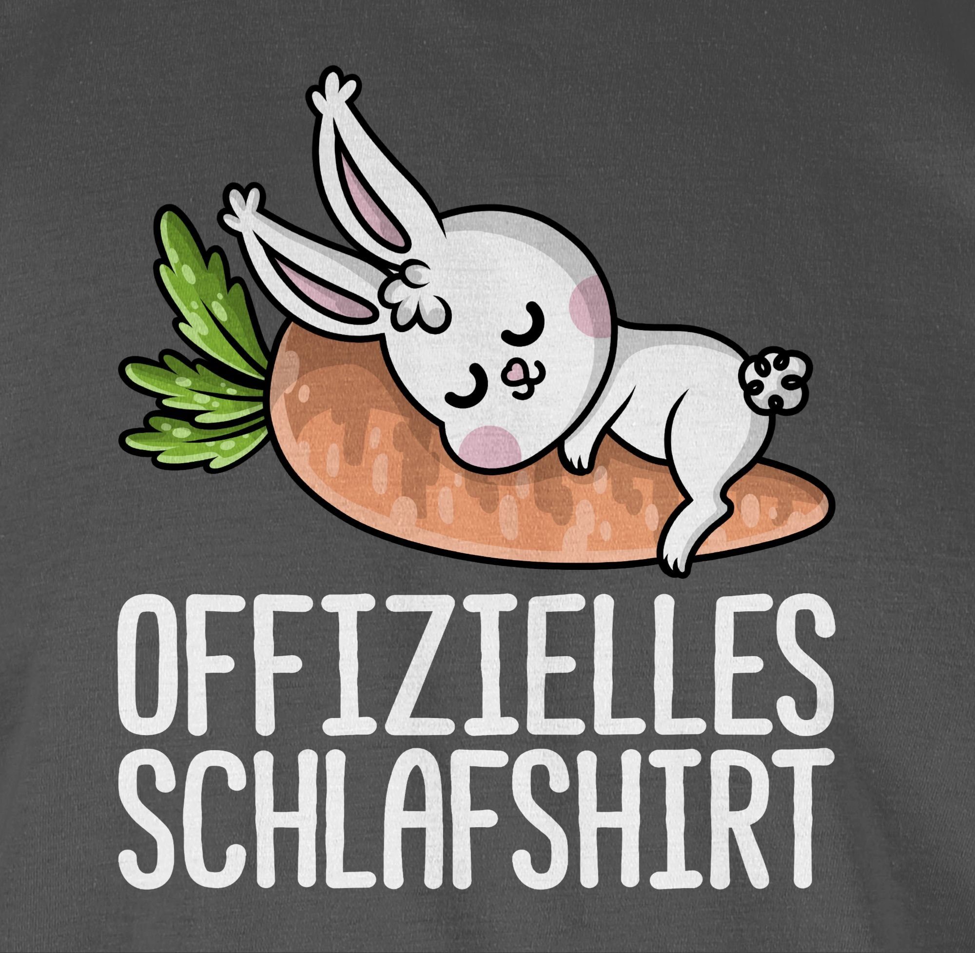 Sprüche mit Dunkelgrau 1 Schlafshirt Rundhalsshirt Statement weiß Offizielles Shirtracer Hase