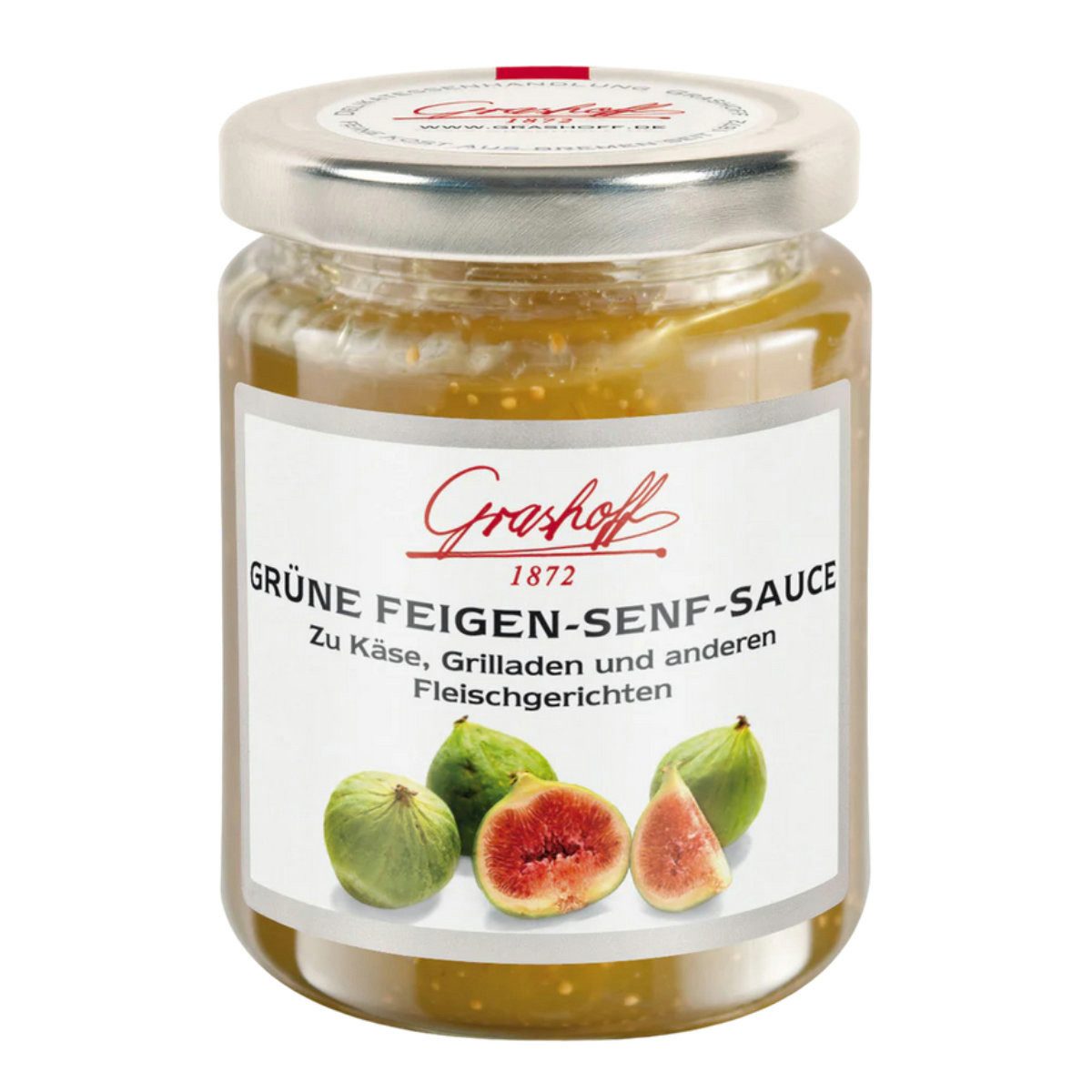 Grashoff Saucen, Grashoff Grüne Feigen Senf Sauce zu Käse und Fleischgerichten 200ml