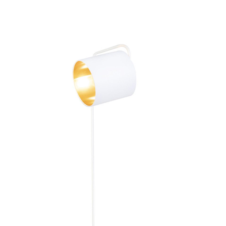 Qazqa Stehlampe Lofty, ohne Leuchtmittel, E27, Weiß, Modern, Textil, 1-flam günstig online kaufen