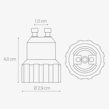 kwmobile Lampenadapter Konverter GU10 auf E14 Sockel für Lampen Elektro-Adapter, 2,90 cm