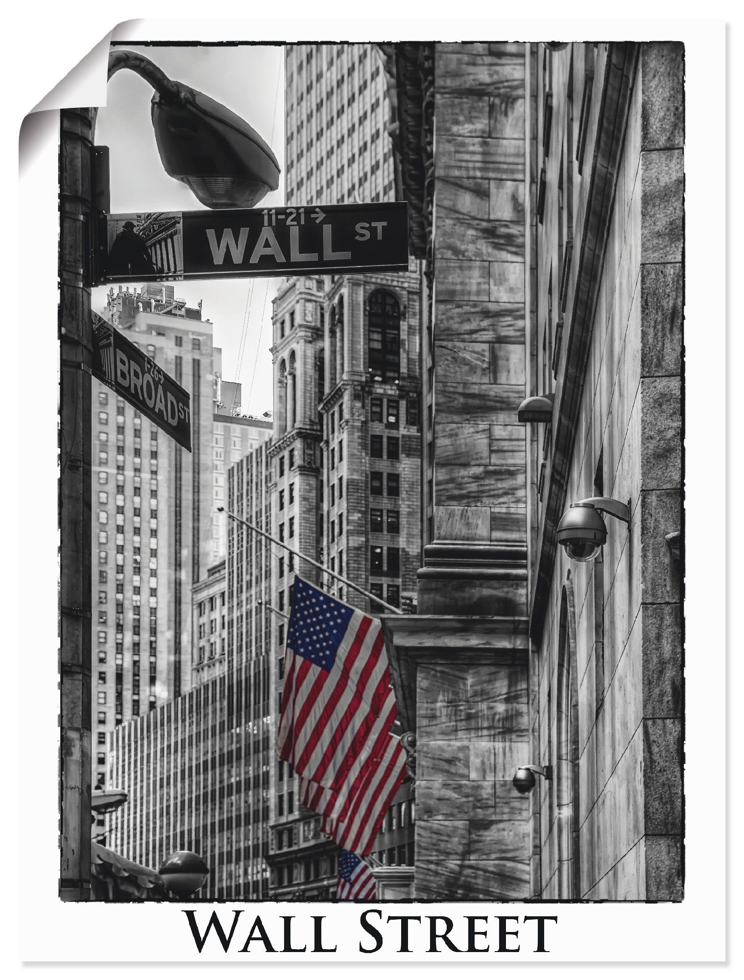 York Leinwandbild, St), (1 Artland Amerika Wandaufkleber als oder Wall Poster Street, versch. in Größen Wandbild New