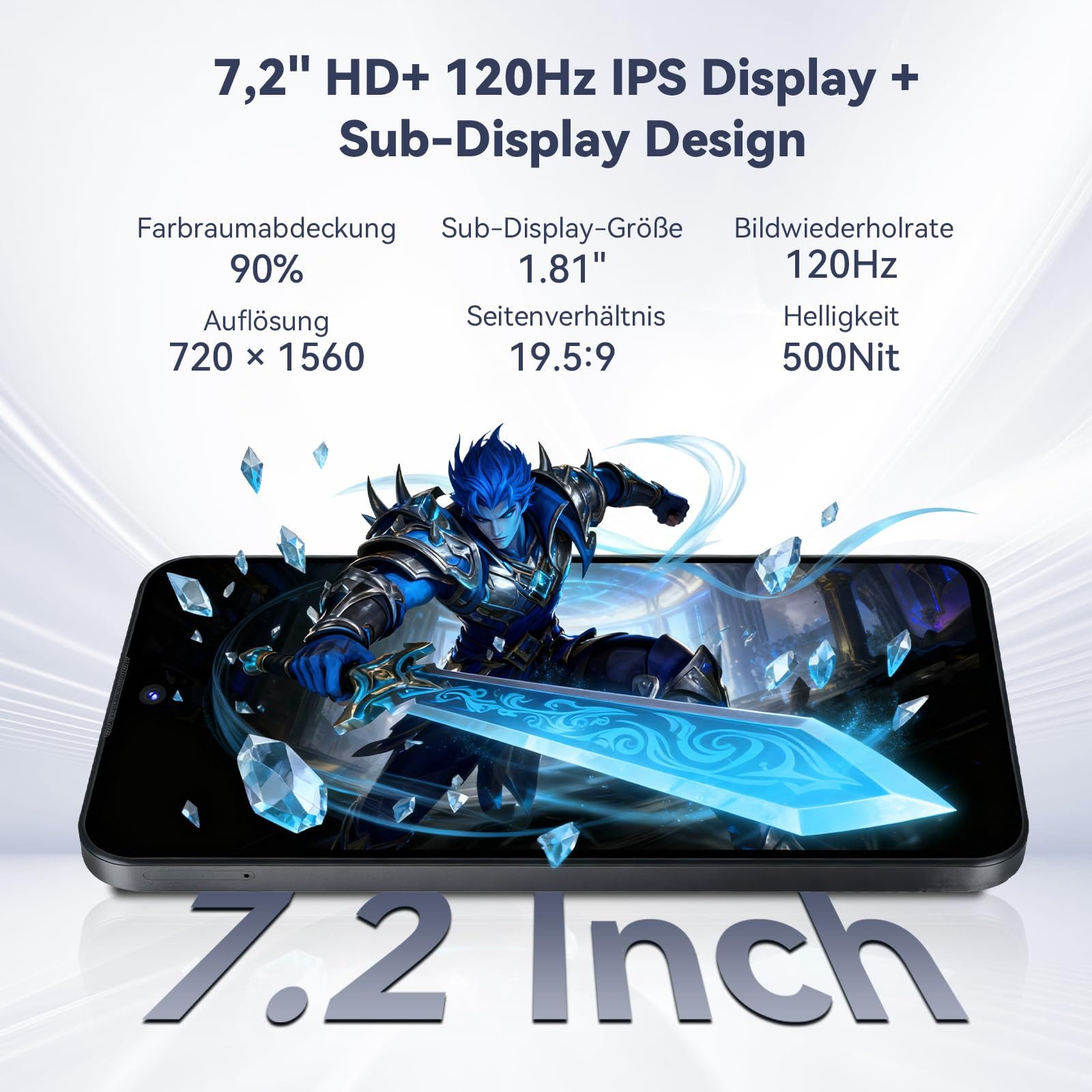 OUKITEL C68 Plus Android 15 Smartphone (18,28 cm/7.2 Zoll, 512 GB Speicherplatz, 64 MP Kamera, 6000mAh, 24(8+16)GB+512GB /1TB, 7.2" HD+ 120Hz, Dual SIM/ NFC)