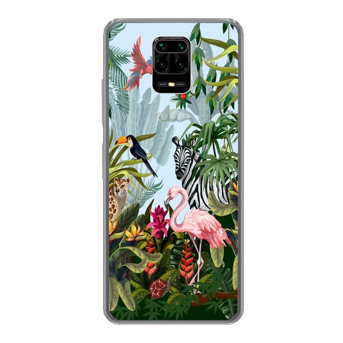 MuchoWow Handyhülle Dschungel - Natur - Jungen - Mädchen - Kinder - Zebra - Flamingo Phone Case Handyhülle Xiaomi Redmi Note 10 Lite Silikon Schutzhülle