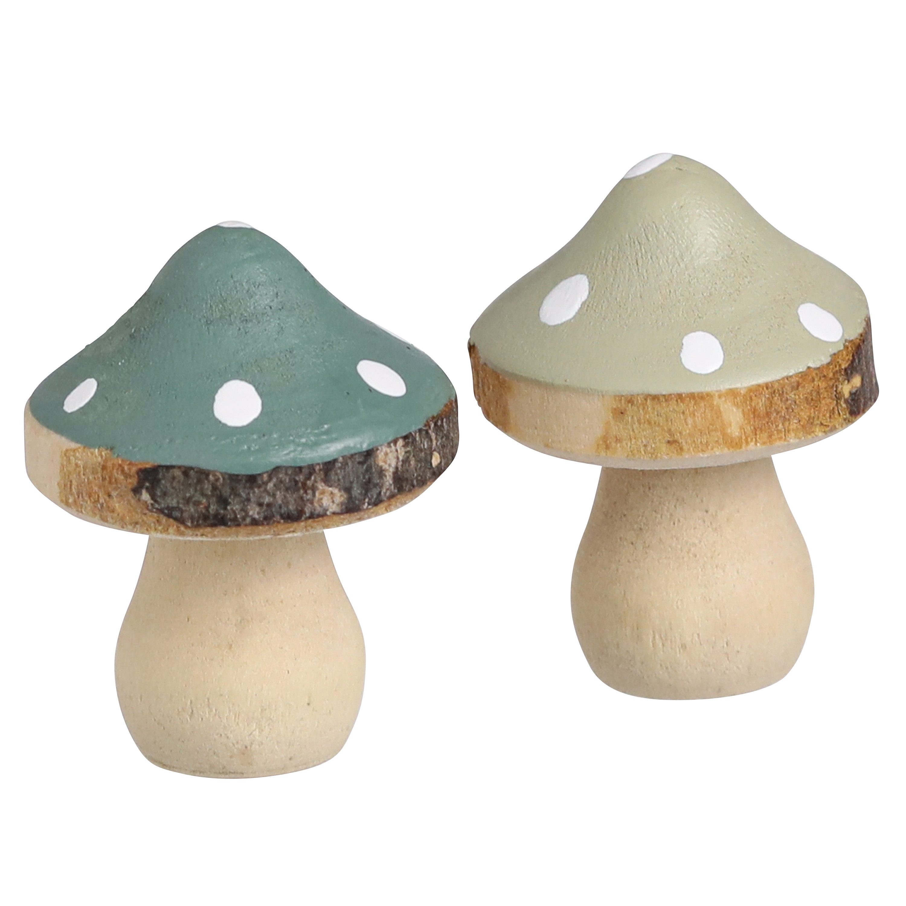 Streudeko Streudeko Holz Mini Pilze Fliegenpilze Grün 2,5cm 24 St - Natürliche