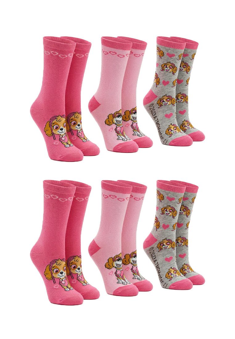 ONOMATO! Socken Paw Patrol Skye Socken Mädchen 6er Pack (6-Paar)