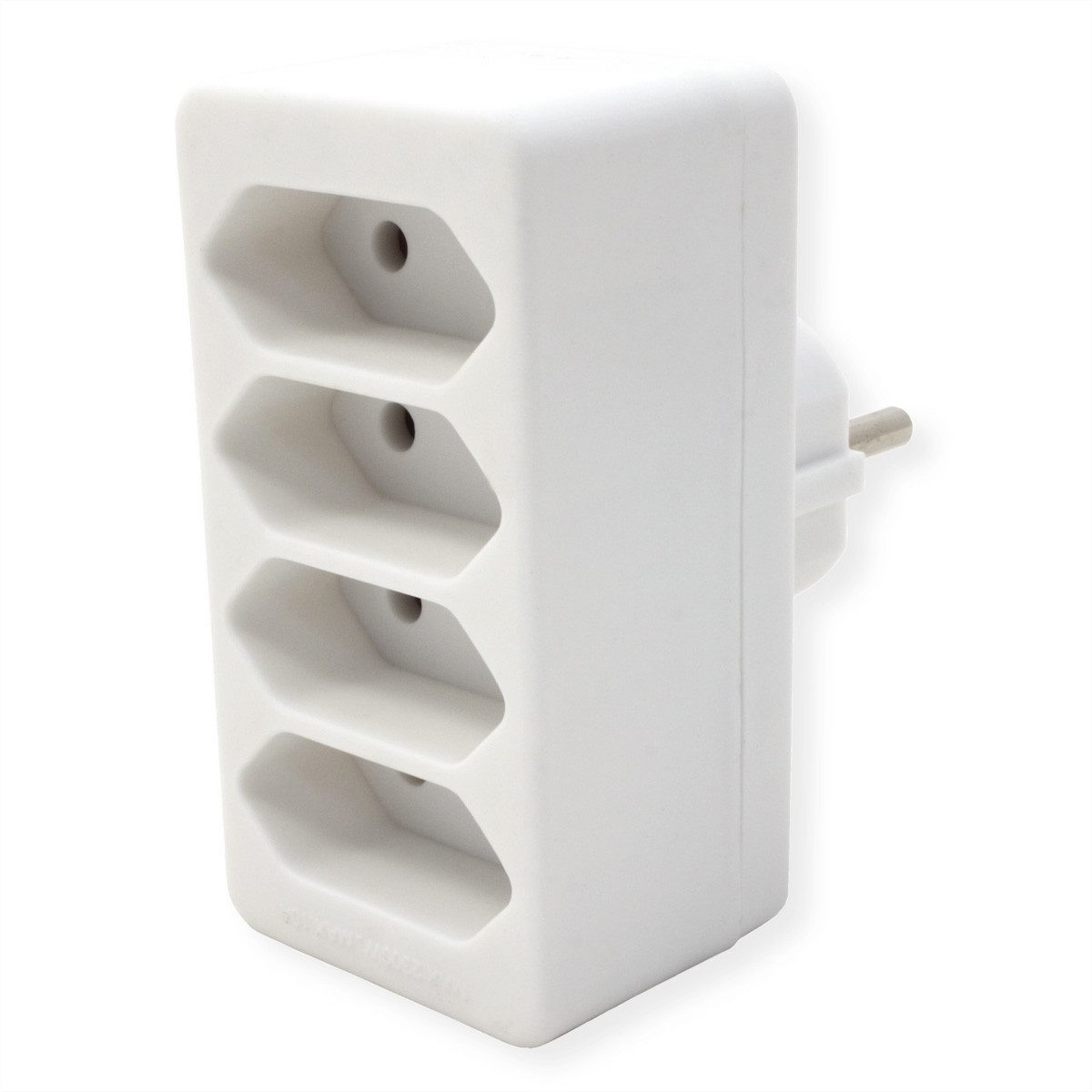 Bachmann Multistecker 4xEuro Stromadapter Konturenstecker, CEE 7/17, Typ-C zu Eurostecker, 2,5A, CEE 7/16, Typ-C, 0 cm, weiß 4x2,5A/230V