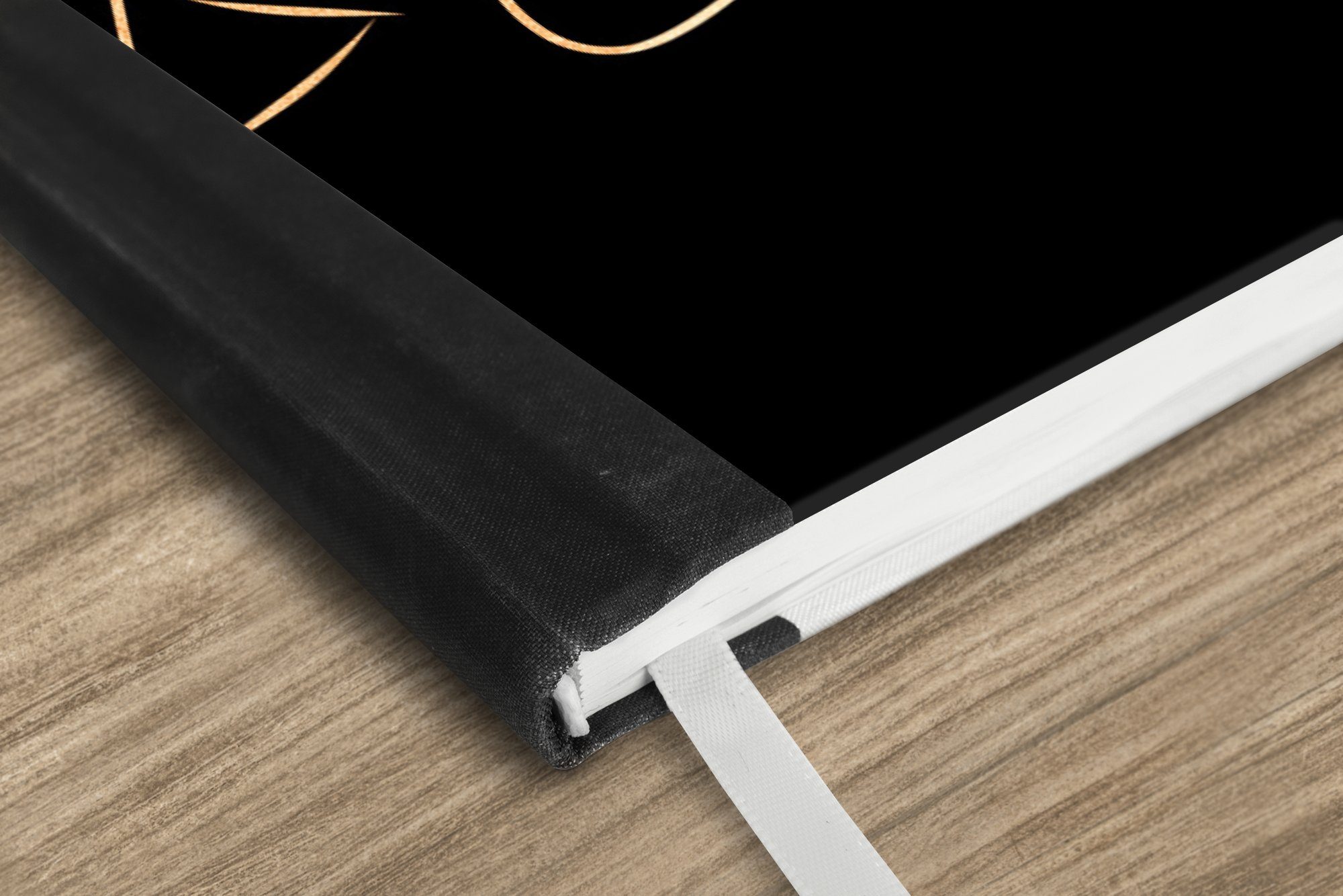 Thumbnail - MuchoWow Notizbuch Frau - Blätter - Strichzeichnung - Gold, Notebook, Notizblock a5, Tagebuch, Journal Liniert