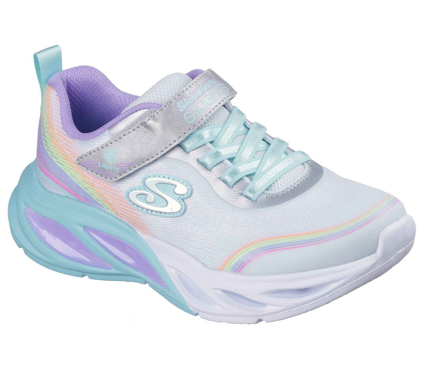 Skechers COSMIC GLOW LIGHTS Sneaker Sportschuh mit Klett, Größenschablone zum Download