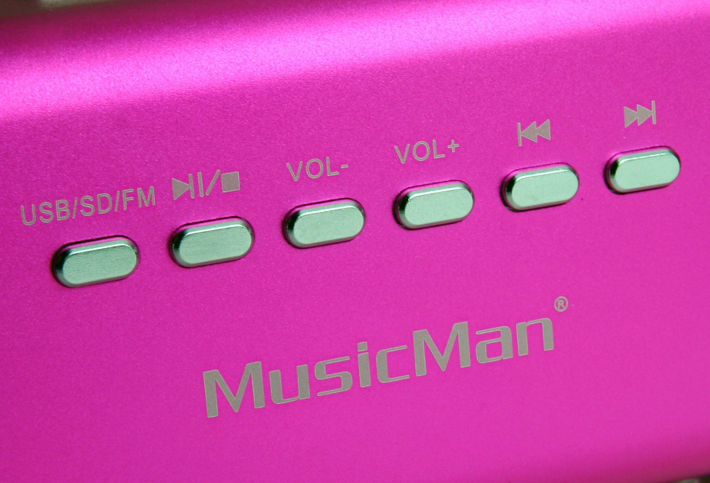 MA pink MusicMan (6 W) Soundstation Technaxx 2.0 Portable-Lautsprecher