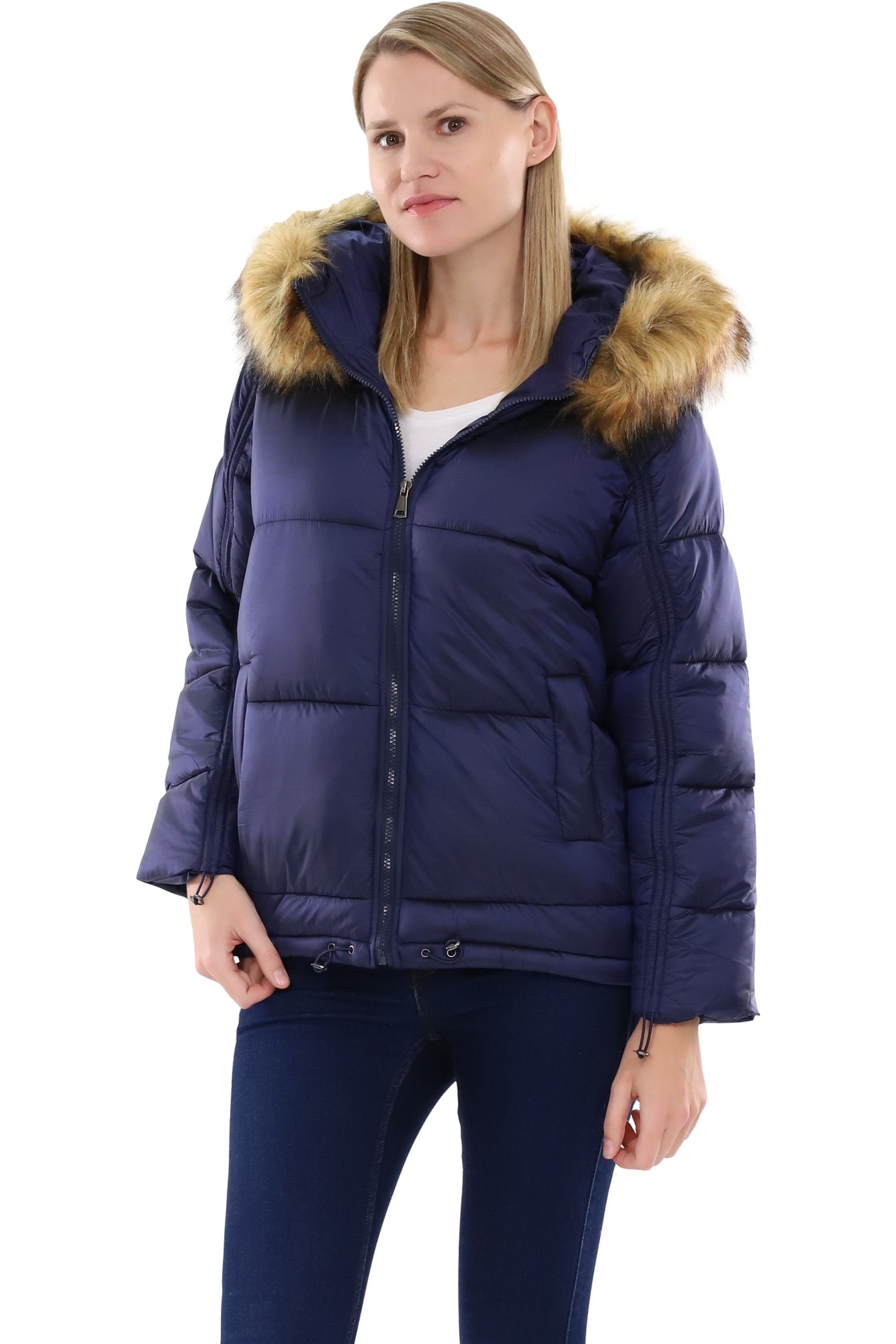 malito more than fashion Steppjacke malito Damen Steppmantel, wattierter Wintermantel, Jacke mit Kapuze gefütterte Jacke mit Kapuze