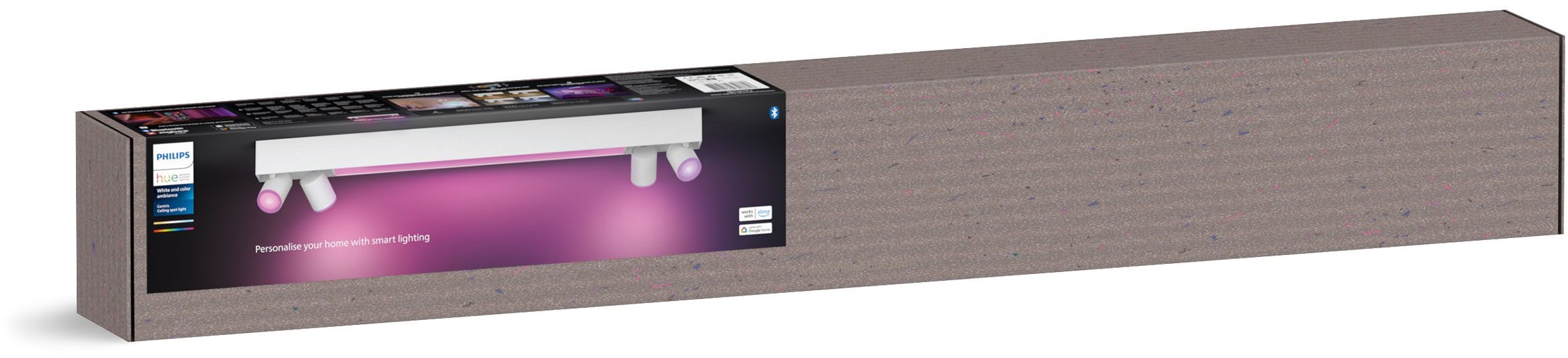 Philips Hue Smarte LED-Leuchte White & Color Ambiance Centris 4er Spot weiss, Abschaltautomatik, Bluetooth, CCT - über Fernbedienung, Dimmfunktion, Farbsteuerung, Farbwechsel, Leuchtdauer einstellbar, Memoryfunktion, Nachtlichtfunktion, RGB, Smart Home, Timerfunktion, dimmbar über Fernbedienung, erweiterbar, mehrere Helligkeitsstufen, LED wechselbar, RGB, Dimmfunktion