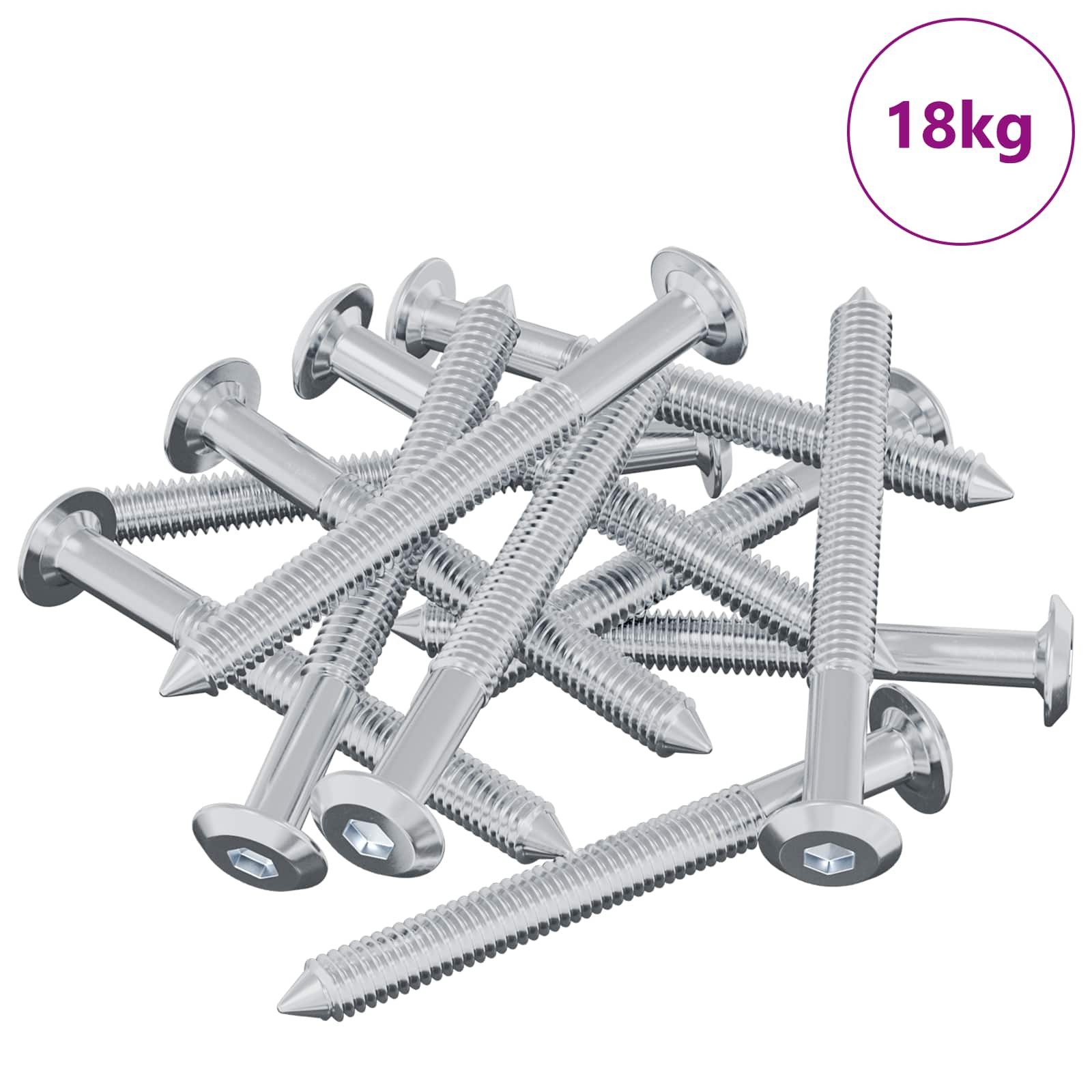 vidaXL Schraube Schraube 1600 stk. Silber M6 x 60 mm Stahl, (1600 St)