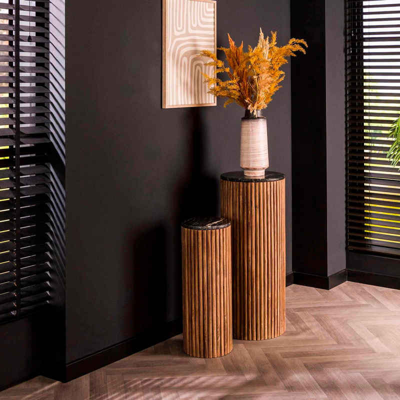 RINGO-Living Beistelltisch Beistelltisch Naika aus Akazienholz in Natur 2er Set, Möbel