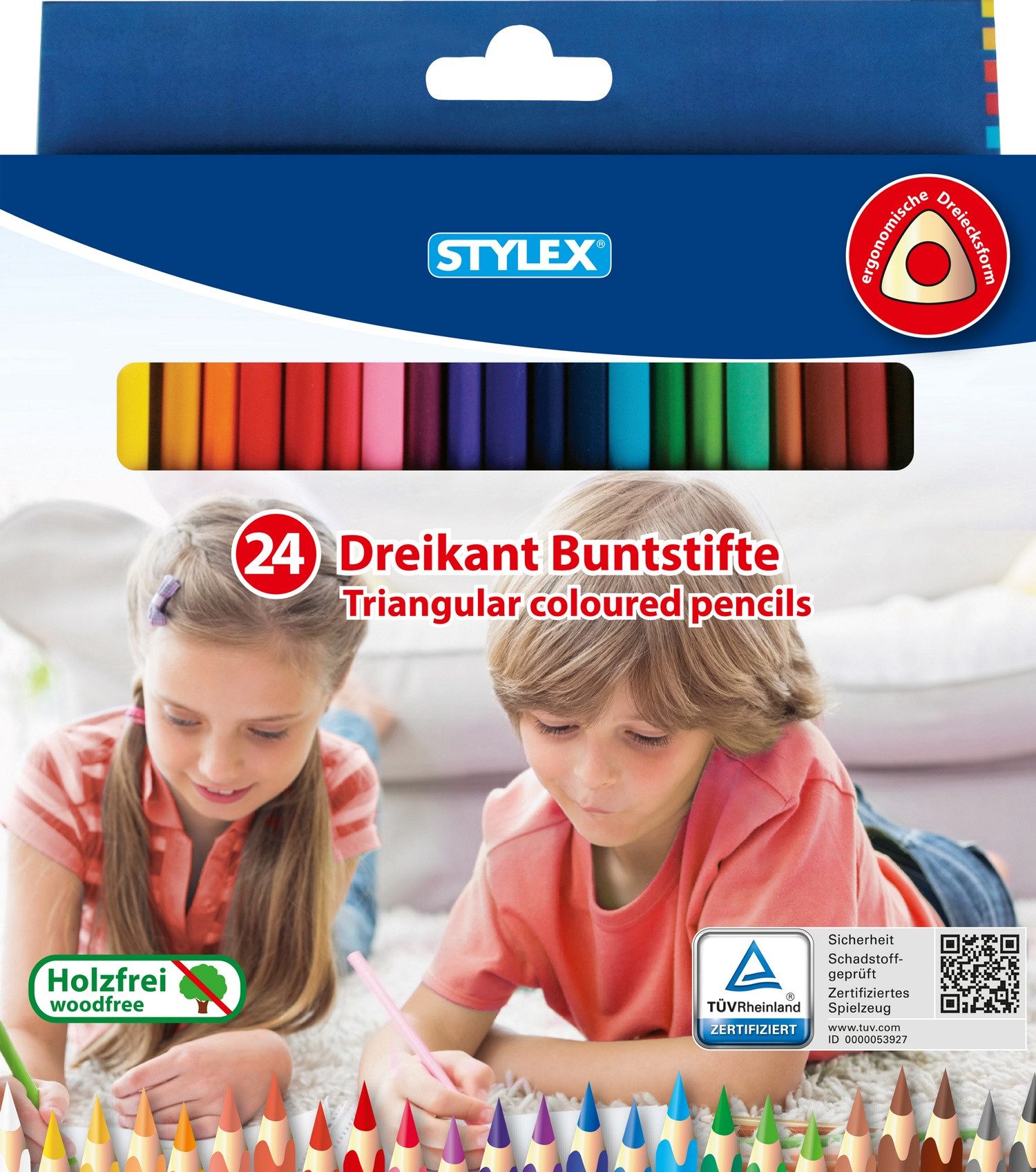Stylex Schreibwaren Faserstift Malstifte-Set bestehend aus 30 Fasermaler + 24 Buntstifte