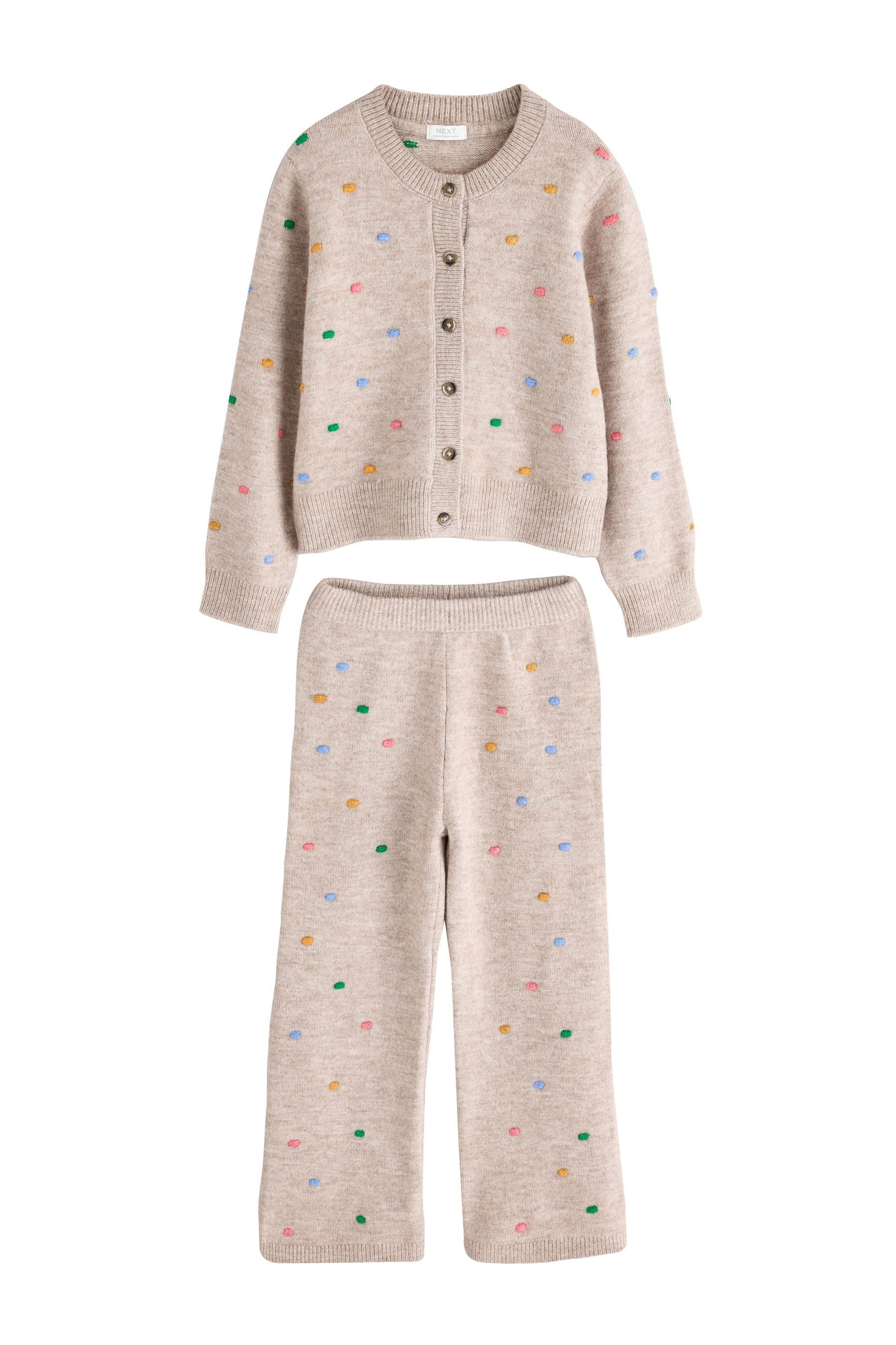 Next Langarmshirt & Leggings Set aus Strickjacke und Hose (2-tlg)