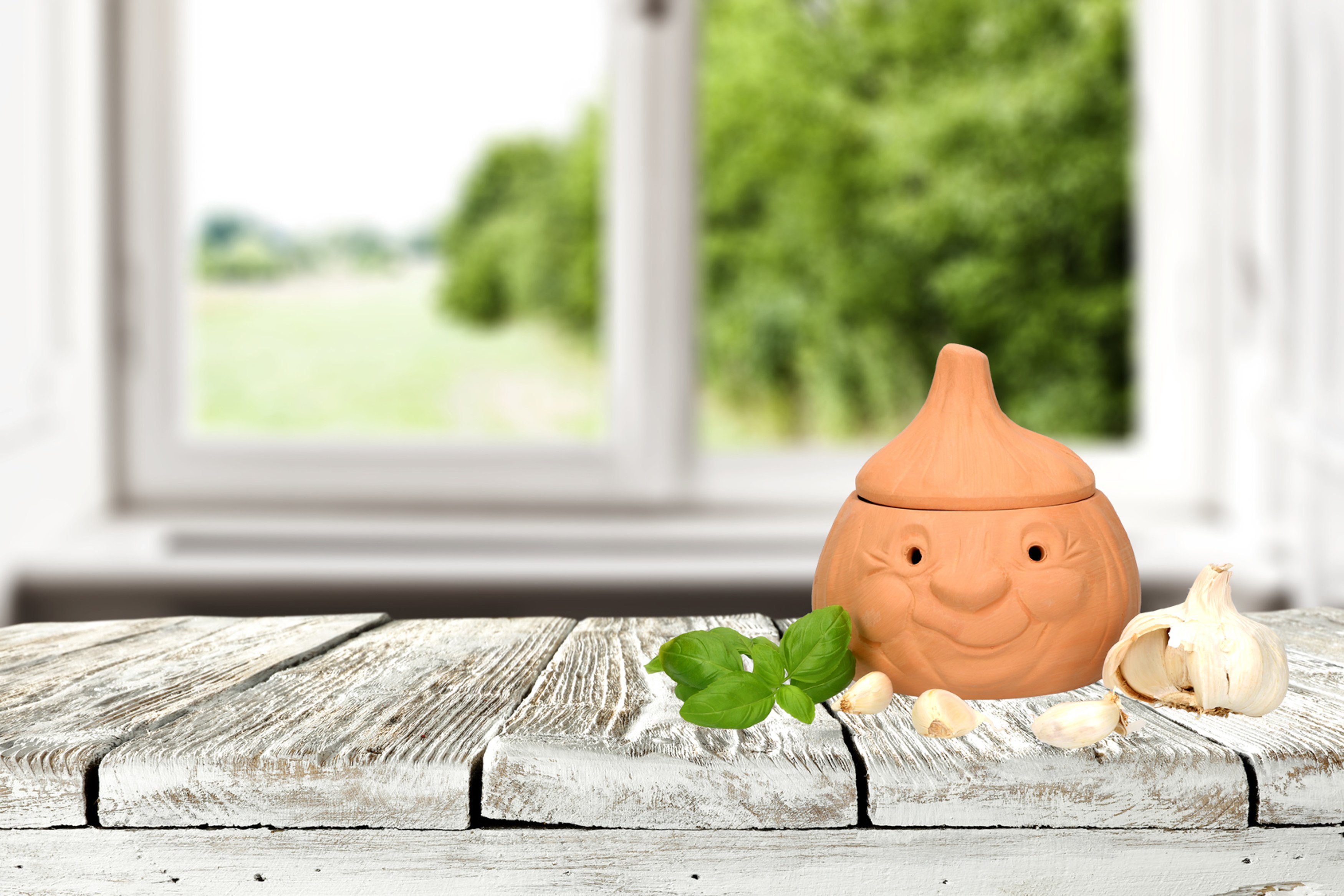 MamboCat Vorratsglas Knoblauchtopf Knut Terrakotta, Steingut