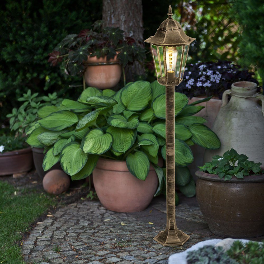 Draußen Gartenlaterne für Leuchtmittel Garten Außenstehlampe Bronze Warmweiß, LED Außen-Stehlampe, inklusive, für etc-shop