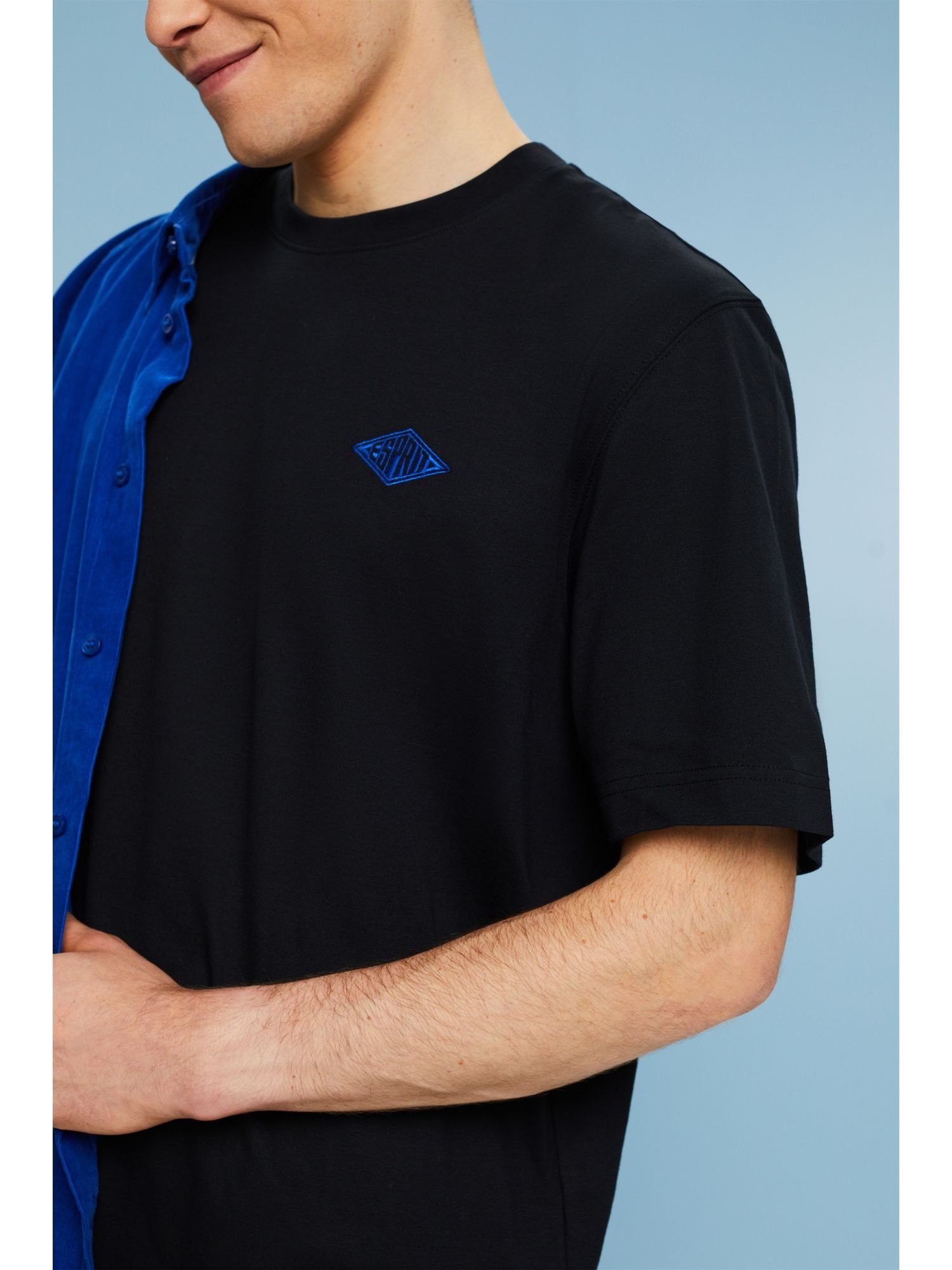 (1-tlg) T-Shirt Kurzärmliges Logo-T-Shirt Esprit BLACK