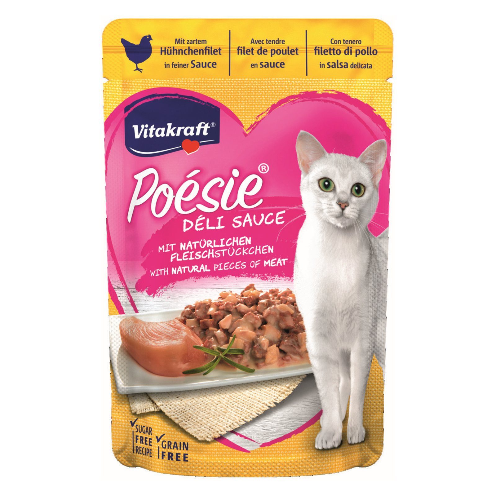 Vitakraft Katzenfutter Poesie DeliSauce, Hühnchenfilet, 23 Beutel