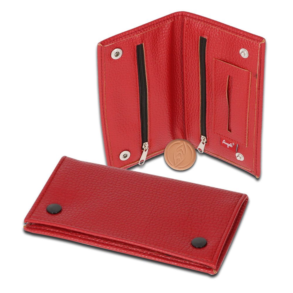 Coumo Tabakbeutel Tabaktasche, Drehertasche, Extra Soft, Farbe: Rot