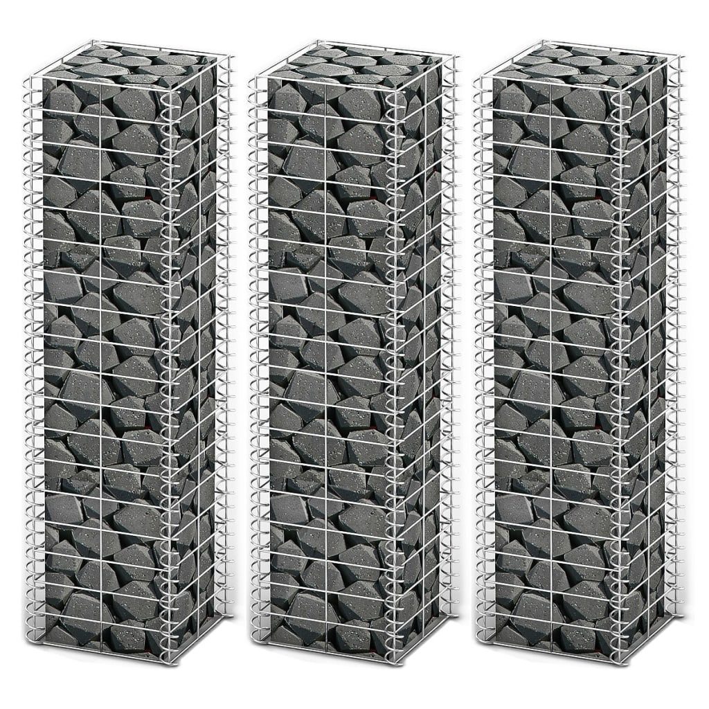 vidaXL Gartenzaun Gabionen-Set 3-tlg. Verzinkter Draht günstig online kaufen