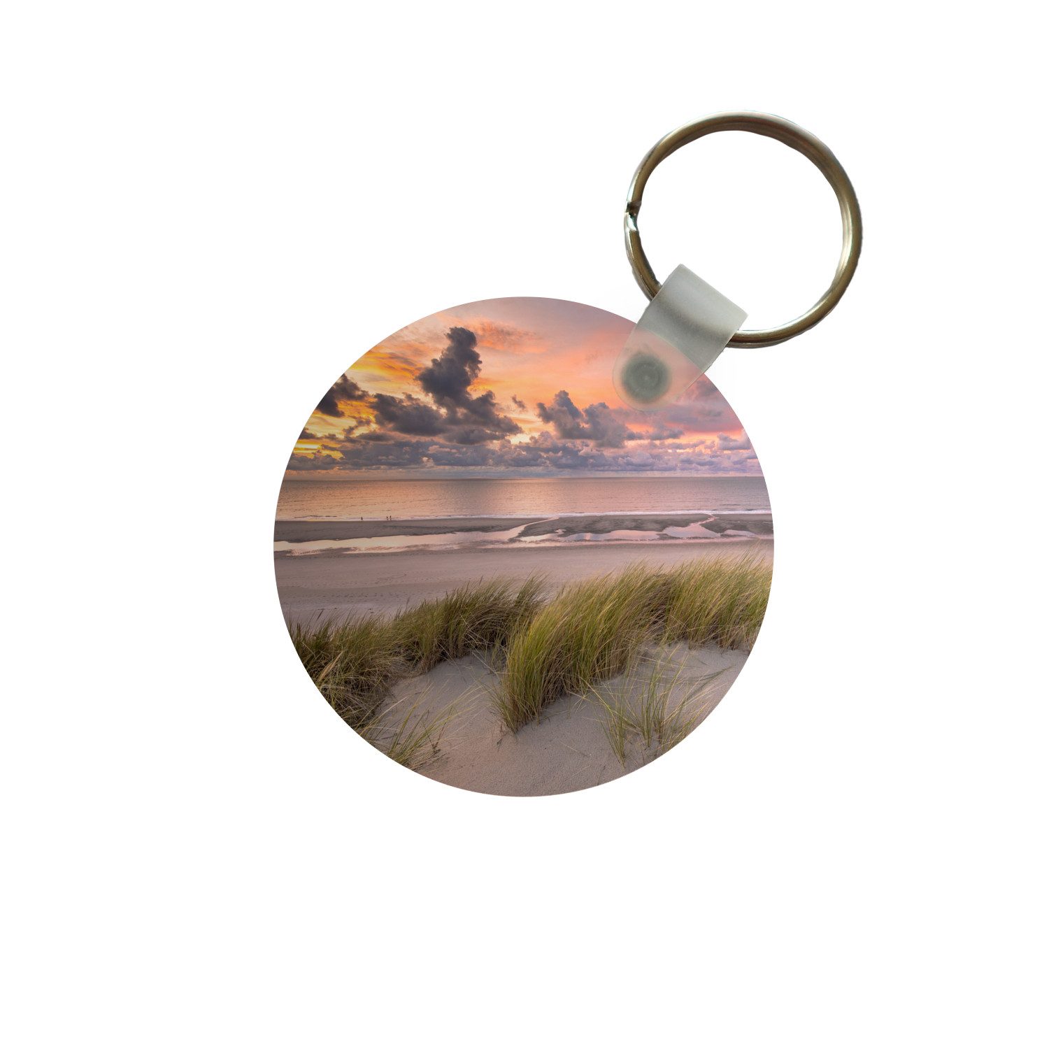Schlüsselanhänger Sonnenuntergang - Düne - Strand - Pflanzen - Meer