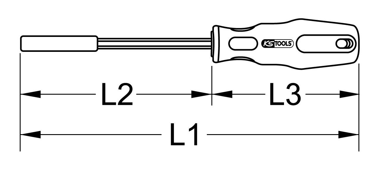 Thumbnail - KS Tools Schraubendreher, 1/4" Edelstahl Bit, 206 mm