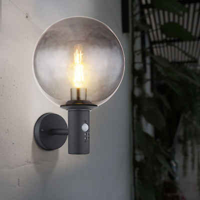 Globo Außen-Wandleuchte, Warmweiß, Außenlampe Bewegungsmelder Wandlampe LED Fassadenlampe rauch anthrazit