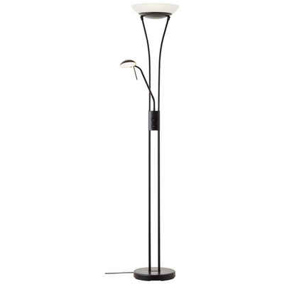 Brilliant Stehlampe Finn, Finn LED Deckenfluter Lesearm schwarz, Metall/Glas, 1x LED integriert