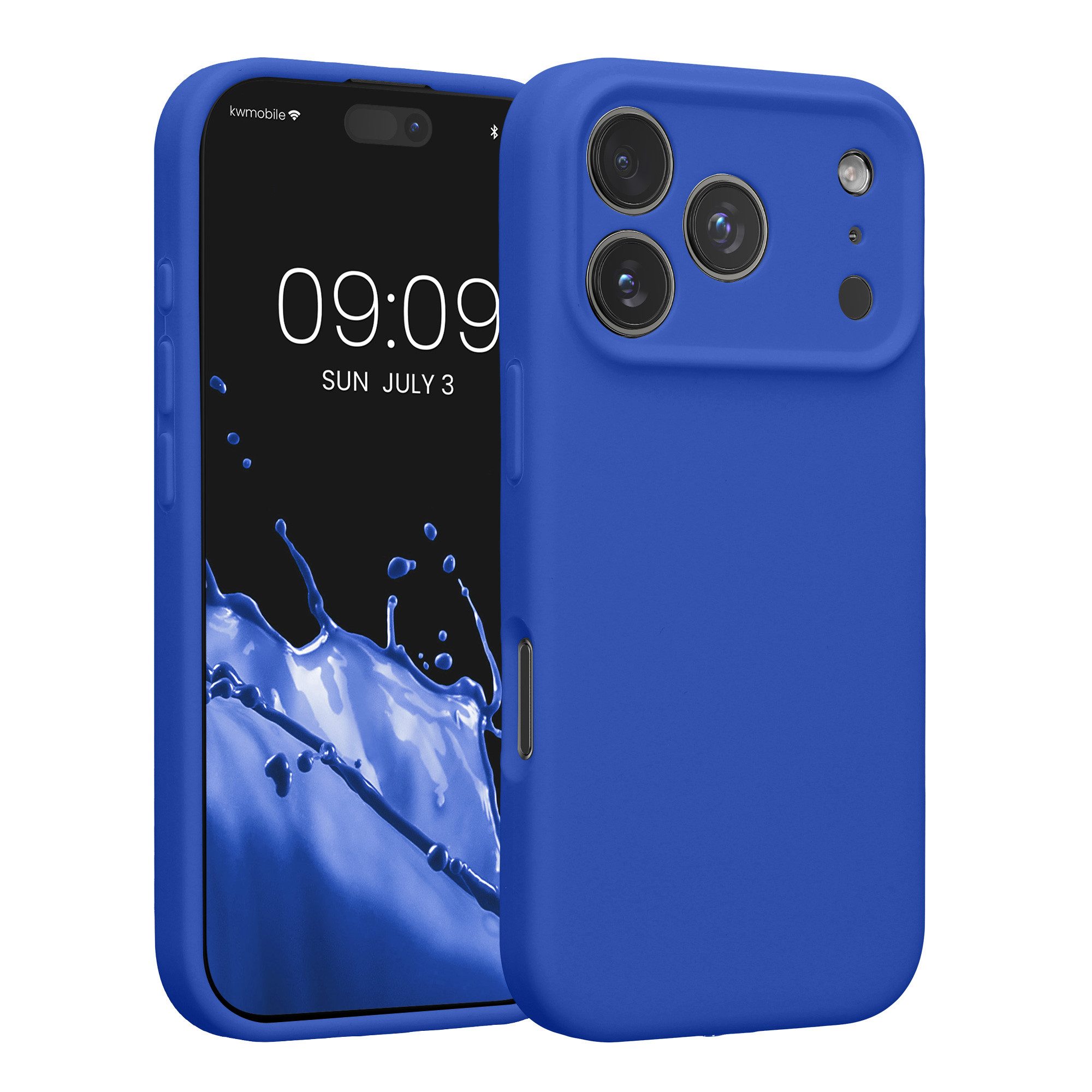 kwmobile Smartphone-Hülle Handyhülle für Apple iPhone 18 Pro / iPhone 17 Pro Hülle, Hülle Silikon gummiert - Handyhülle - Handy Case in Baltik Blau