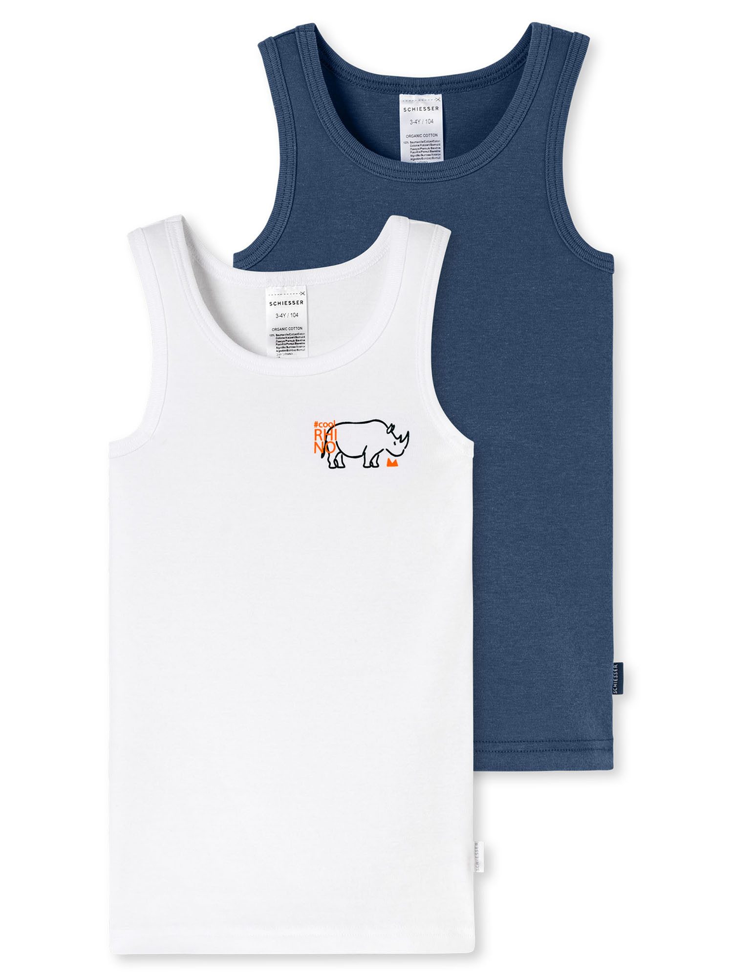 Schiesser Unterhemd Fine Rib MP (2-St) Achselhemd, Tanktop, Unterziehshirt