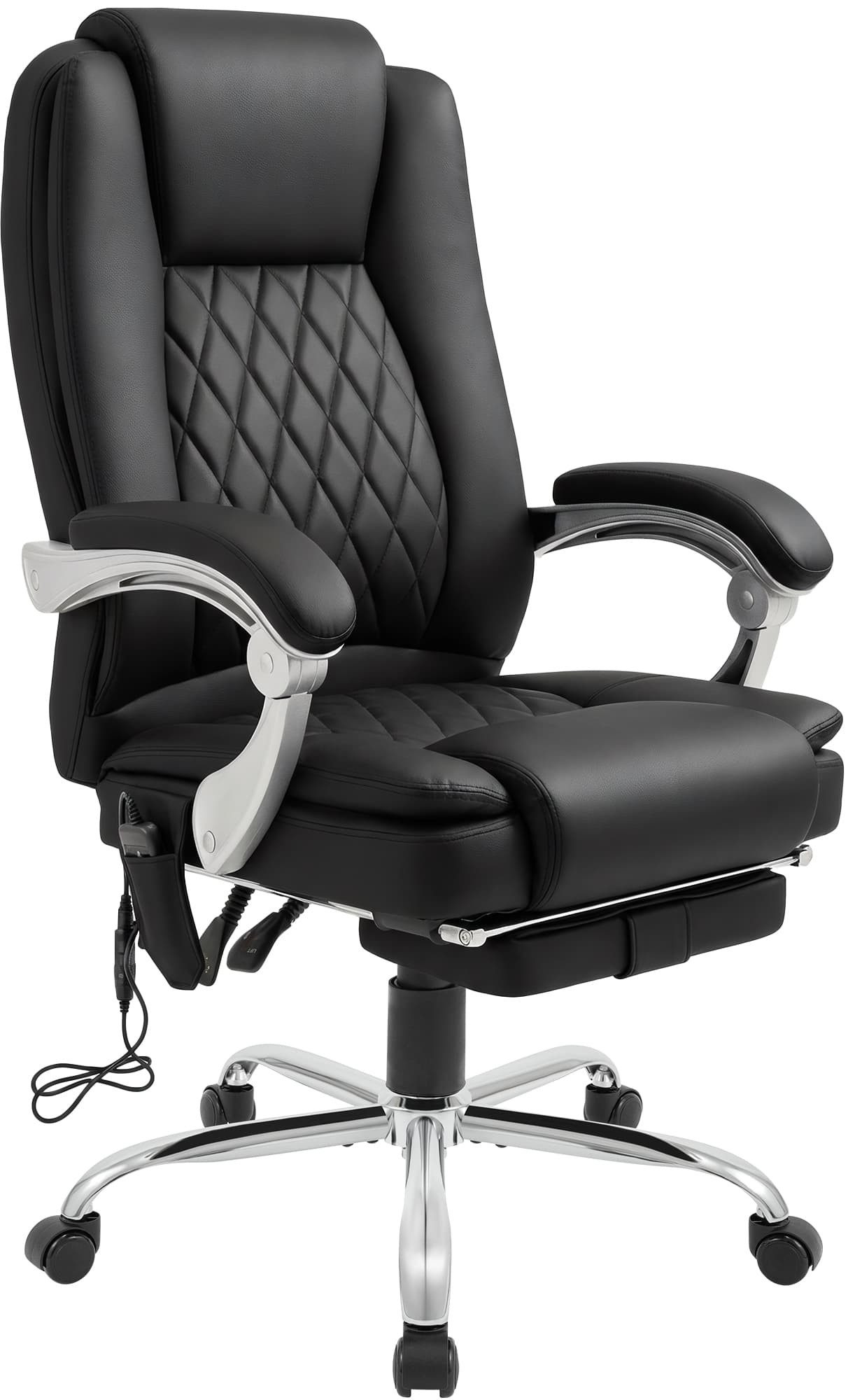 CLP Schreibtischstuhl Rubia (1er, 1 St), Kunstleder, Massage, Fußablage, Heizfunktion