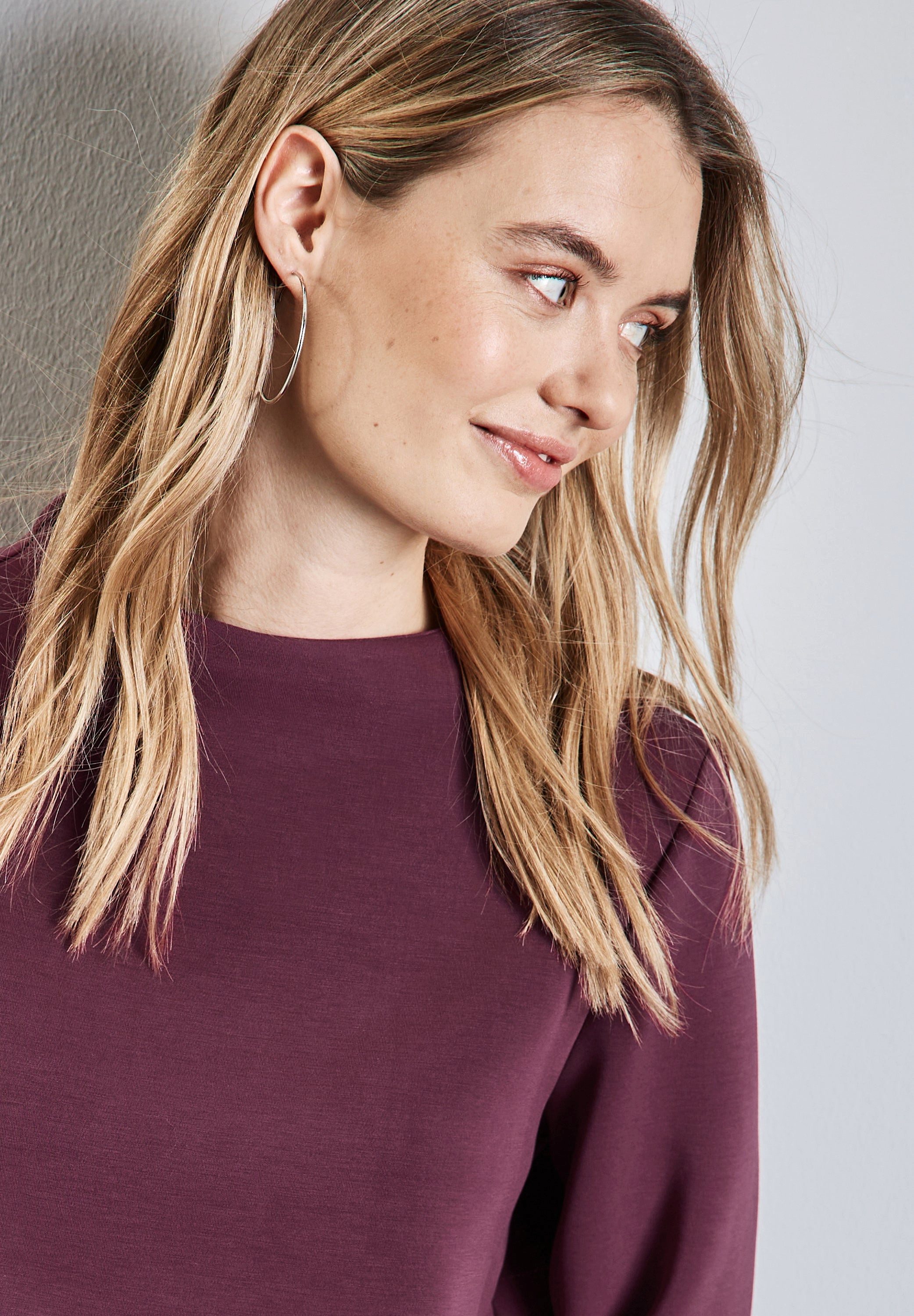 STREET ONE Langarmshirt Silk-Look Shirt (1-tlg) günstig online kaufen