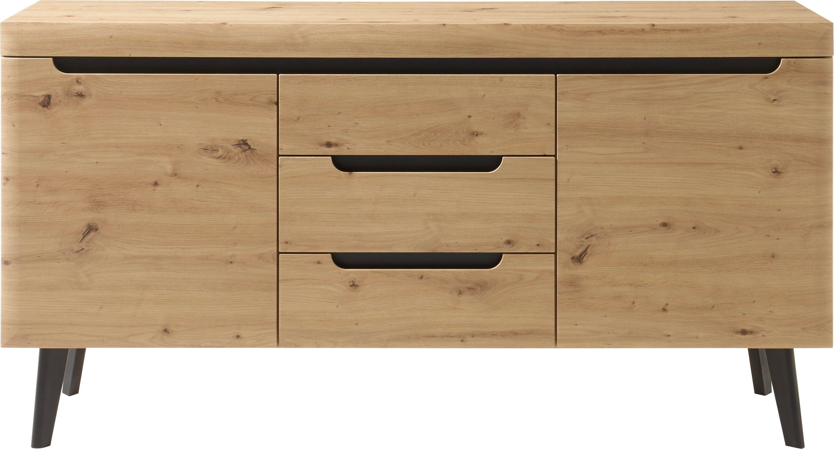 INOSIGN Sideboard Torge, Anrichte, Kommode, Schubladenschrank (1 St), abgeschrägte Füße, drei Farben, Scandi Design, 160 cm breit
