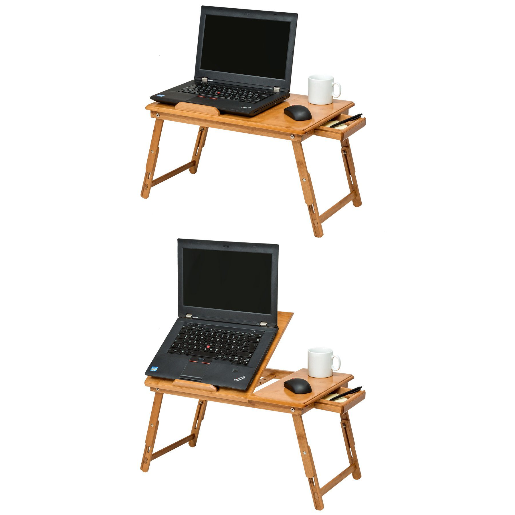 tectake Schreibtisch aus (1-St., 1 Bambus tlg)