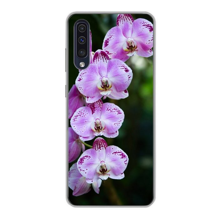 MuchoWow Handyhülle Blühende Orchideen Handyhülle Samsung Galaxy A30s Smartphone-Bumper Print Handy